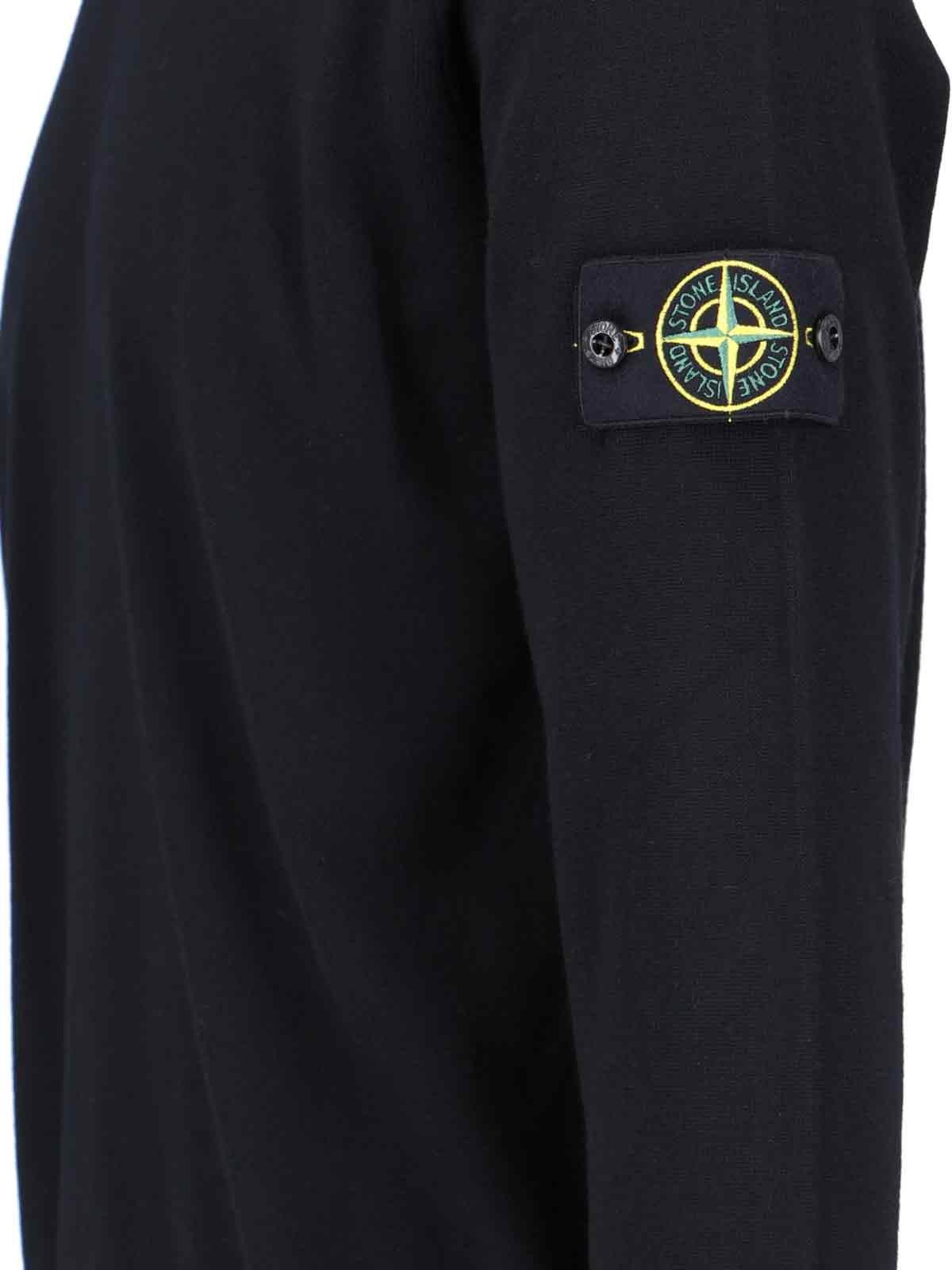 Shop Stone Island Logo Crewneck Sweater In Nero