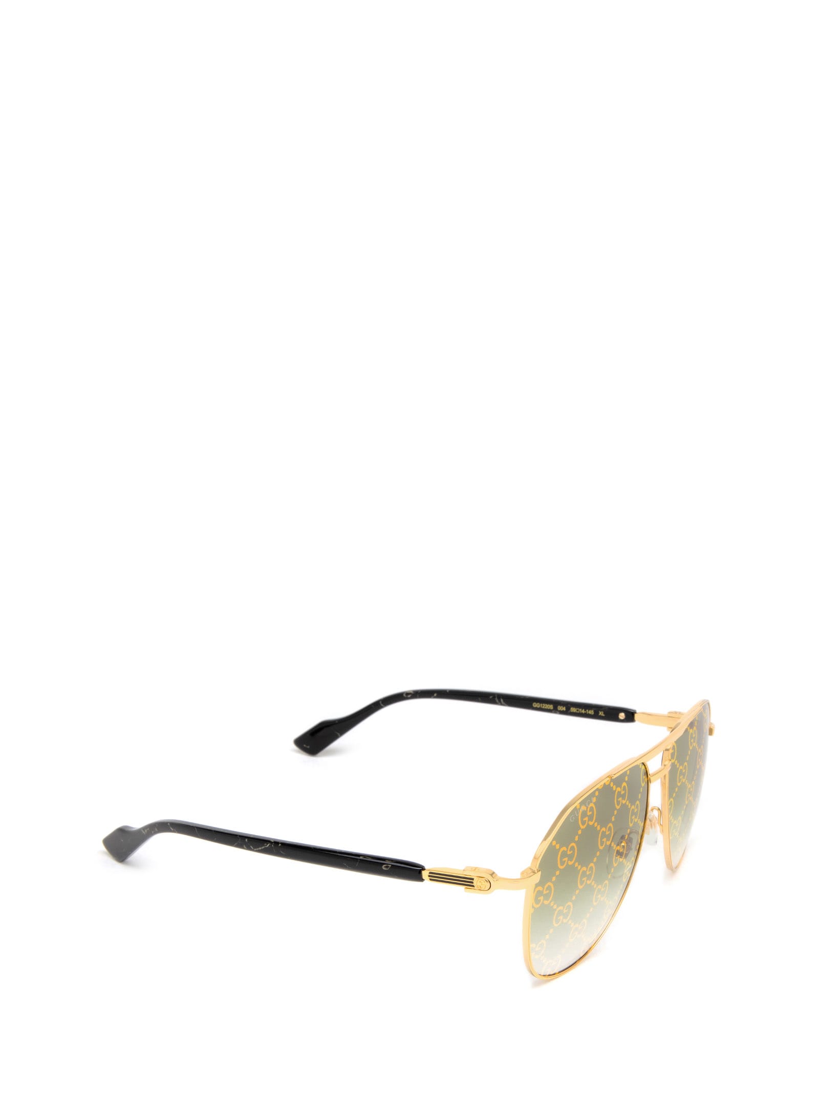 Shop Gucci Gg1220s Gold Sunglasses