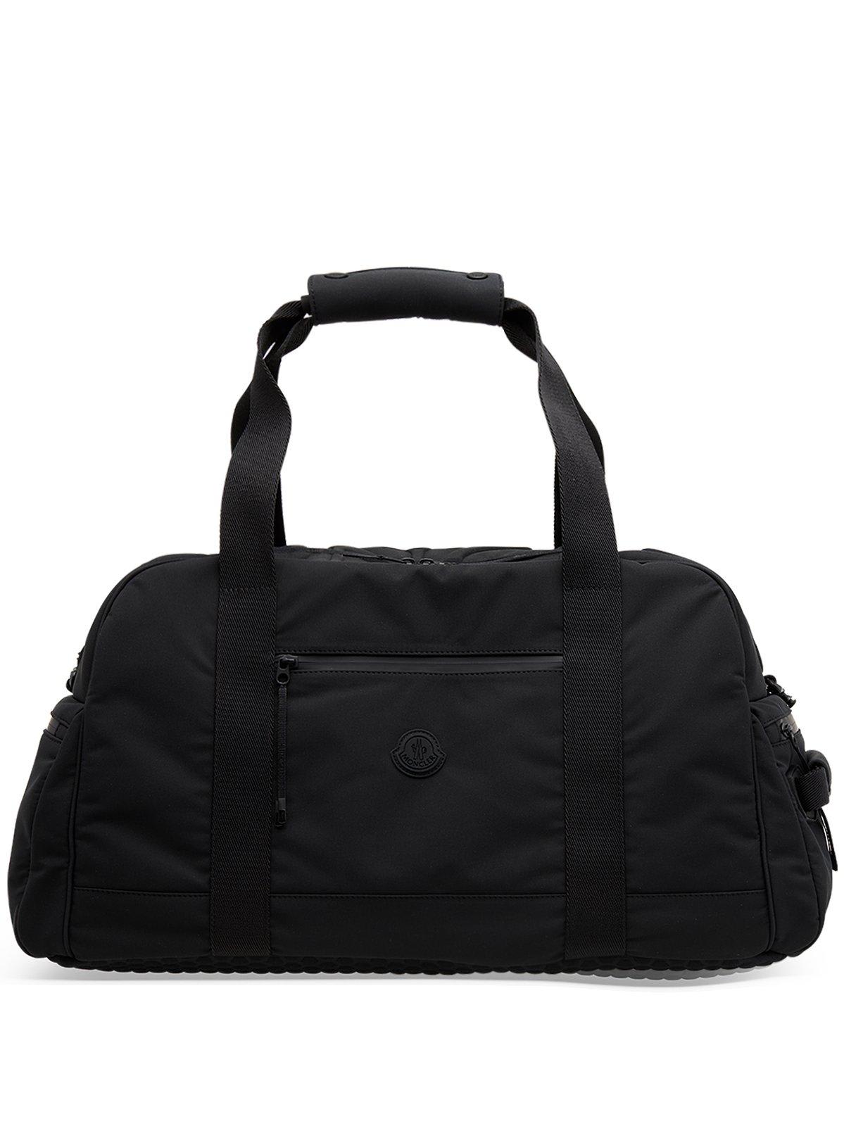 Shop Moncler Alchemy Logo Patch Handbag In Black