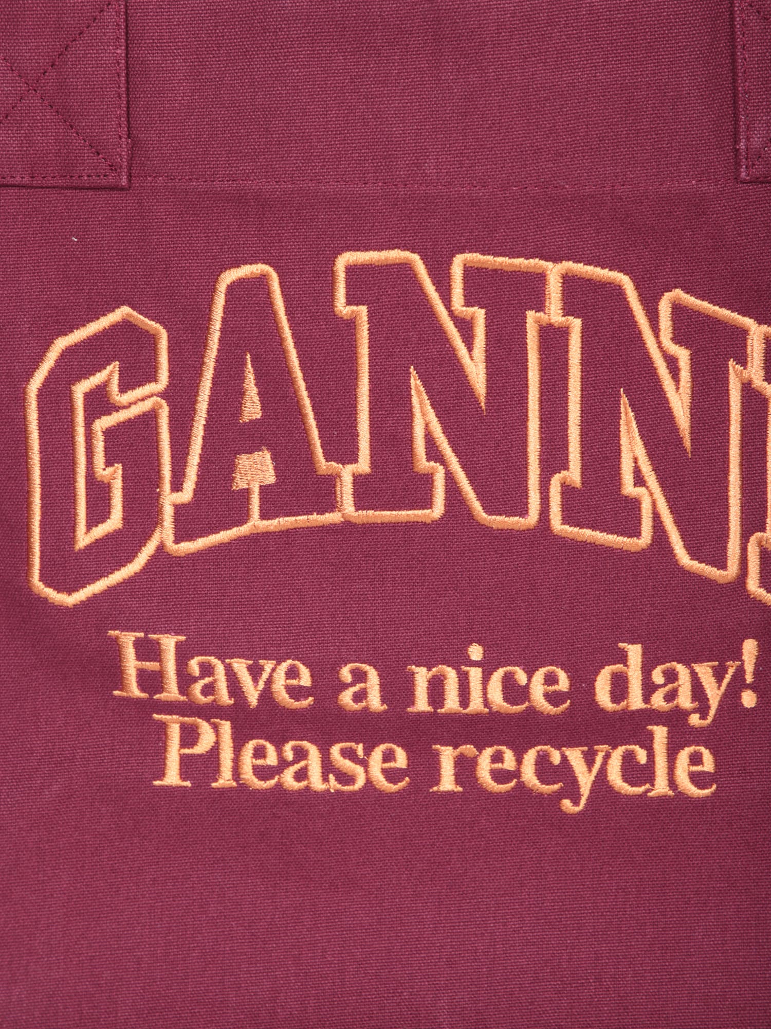 Shop Ganni Large Bordeaux Tote Bag