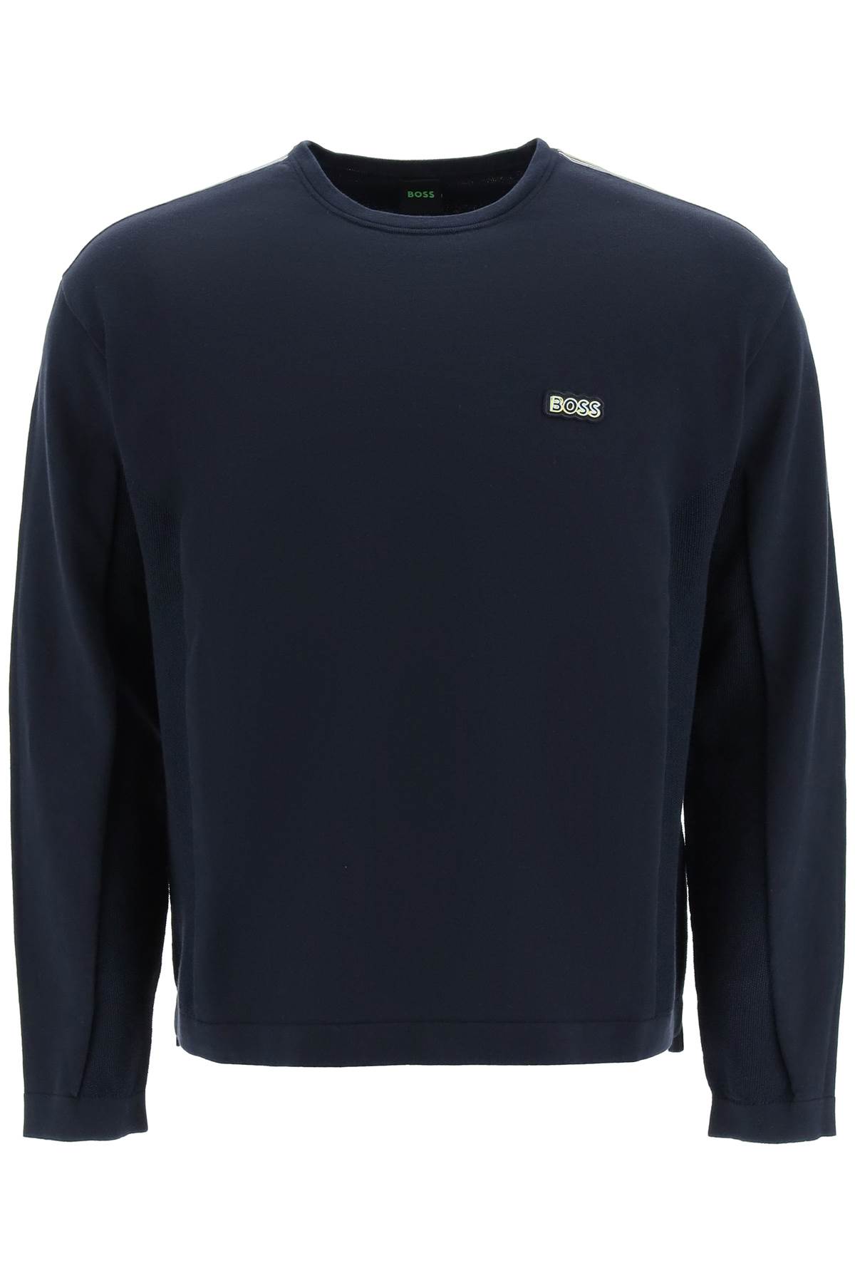 Hugo Boss Crewneck Sweatshirt With Knit Inserts