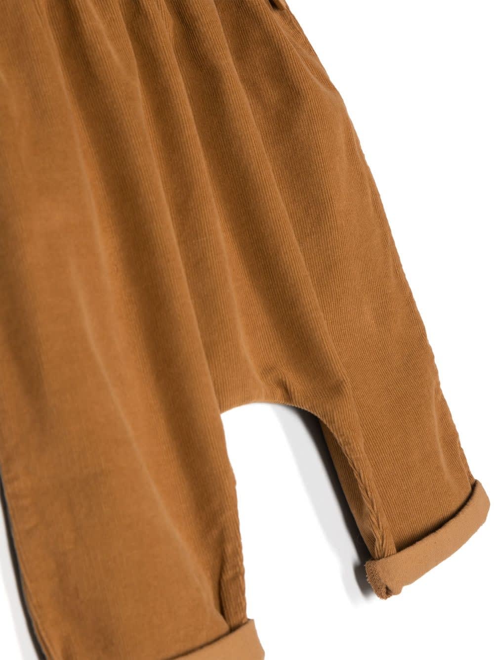 Shop Teddy &amp; Minou Ribbed Trousers With Drawstring In Brown