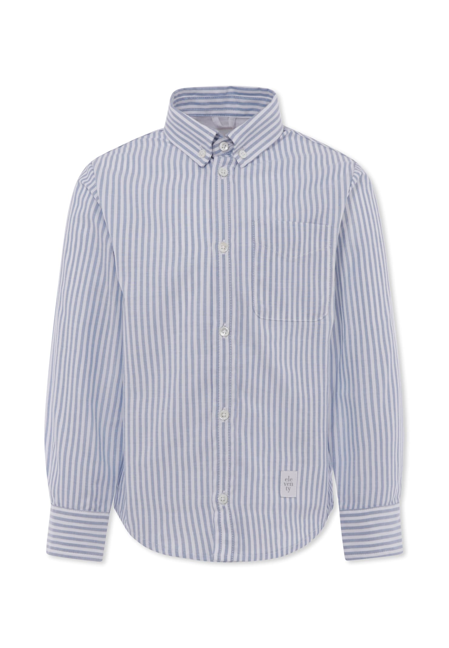 Eleventy Kids' Light Blue Shirt For Boy With Logo