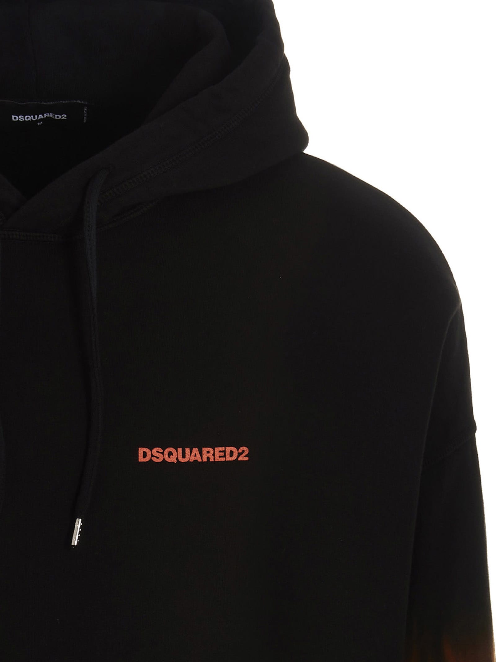 Shop Dsquared2 D2 Flame Hoodie In Black