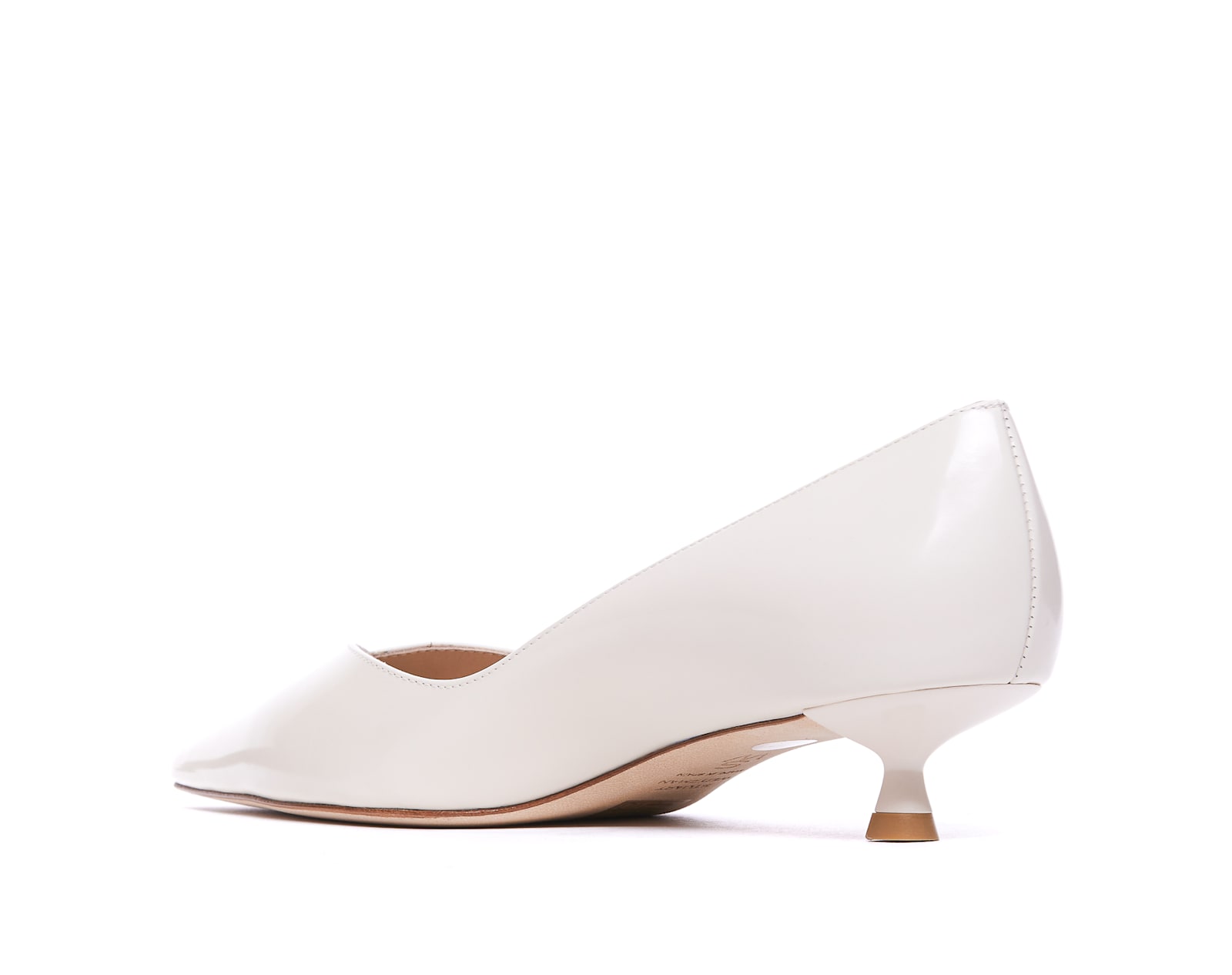Stuart Weitzman Eva Leather Kitten-heel Pumps In White