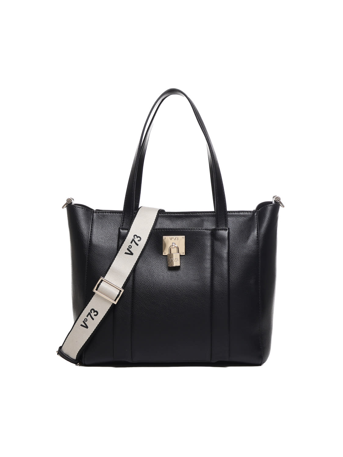 Shop V73 Titania Shopping Bag In Eco-leather In Black