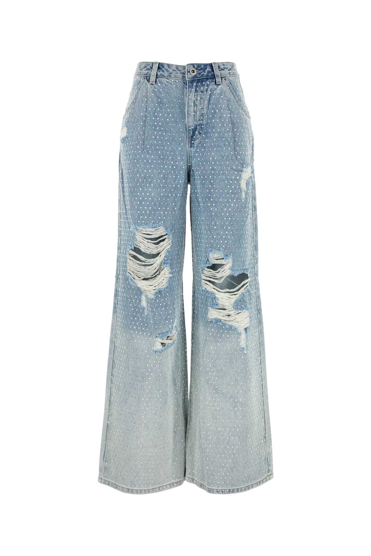 SELF-PORTRAIT DENIM WIDE-LEG JEANS