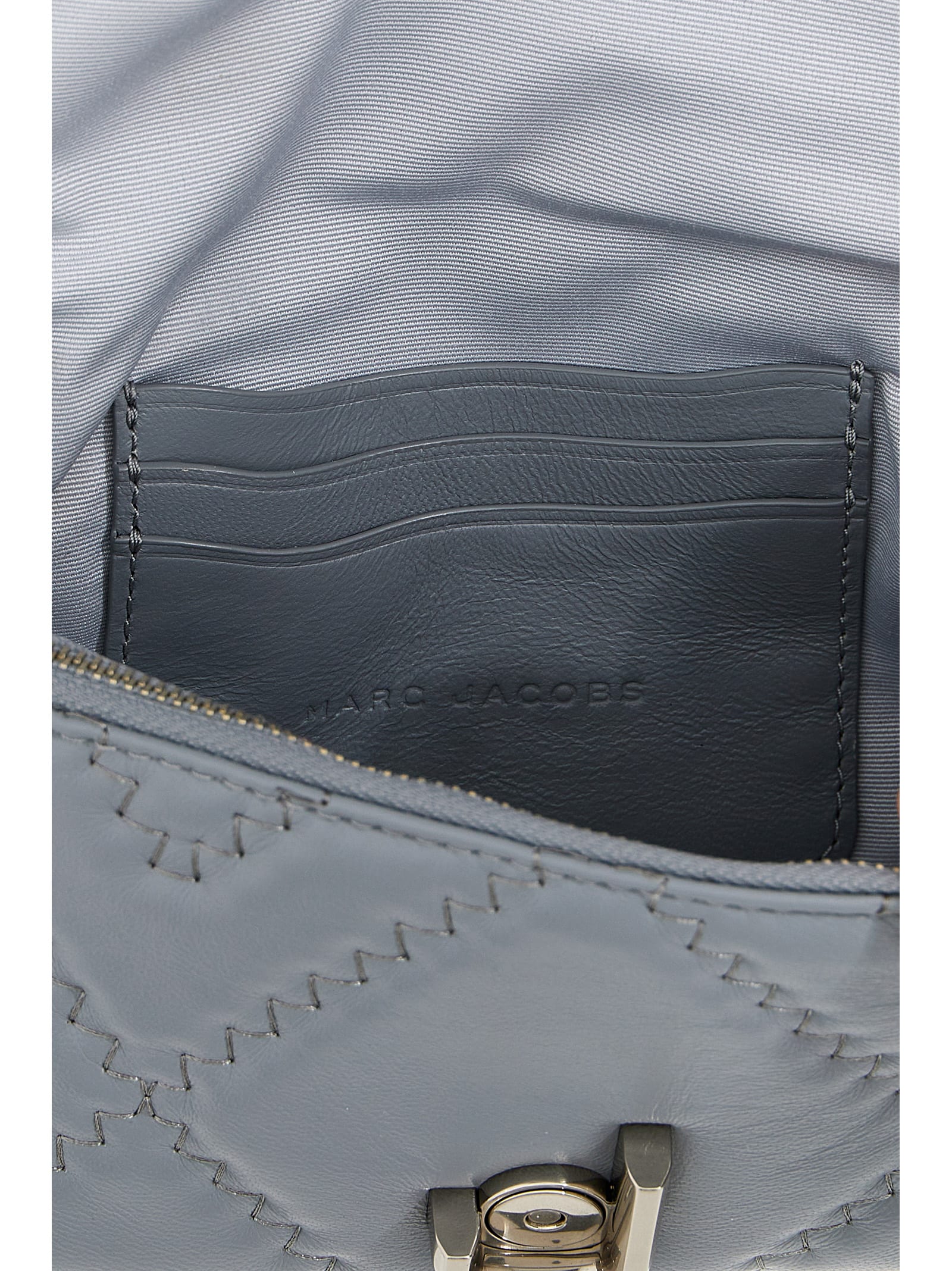 Shop Marc Jacobs Logo Shoulder Bag In Grey
