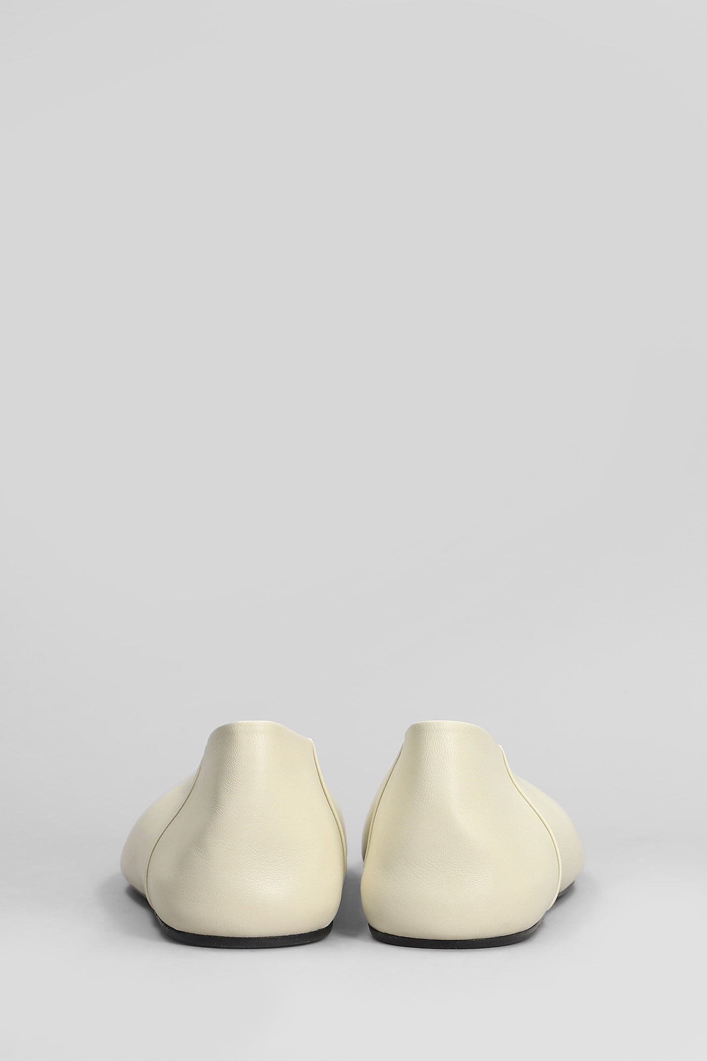 Jil Sander Ballet Flats In Beige Leather In Beige