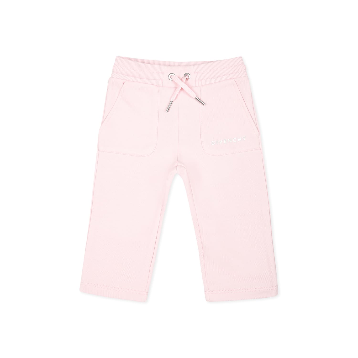 Givenchy Pink Trousers For Baby Girl With Logo And Iconic 4g Motif In Pink