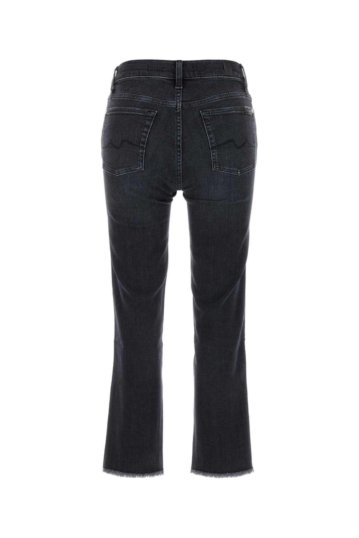 Shop 7 For All Mankind Dark Blue Stretch Denim Space Jeans In Black