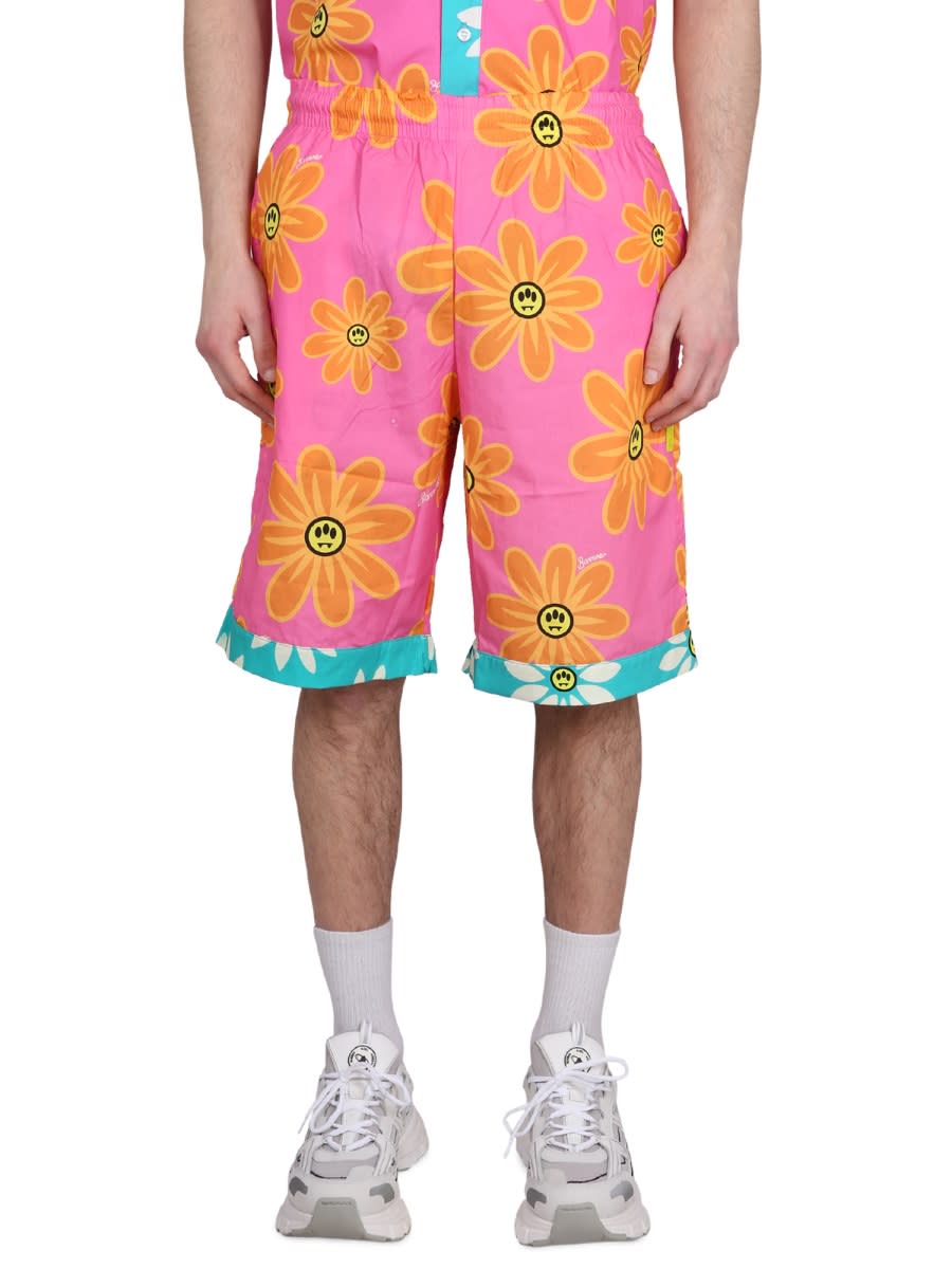 Barrow Sunflower Print Bermuda Shorts Unisex In Multi