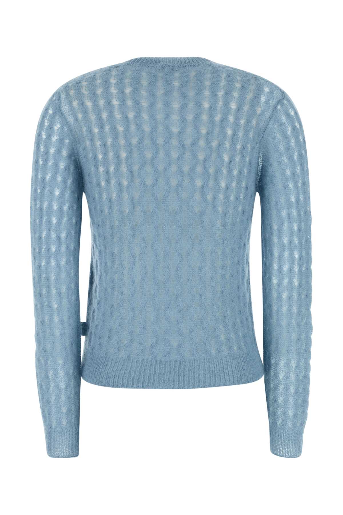 Loewe Mohair And Wool Blend Sweater Knitwear Light Blue In Blue