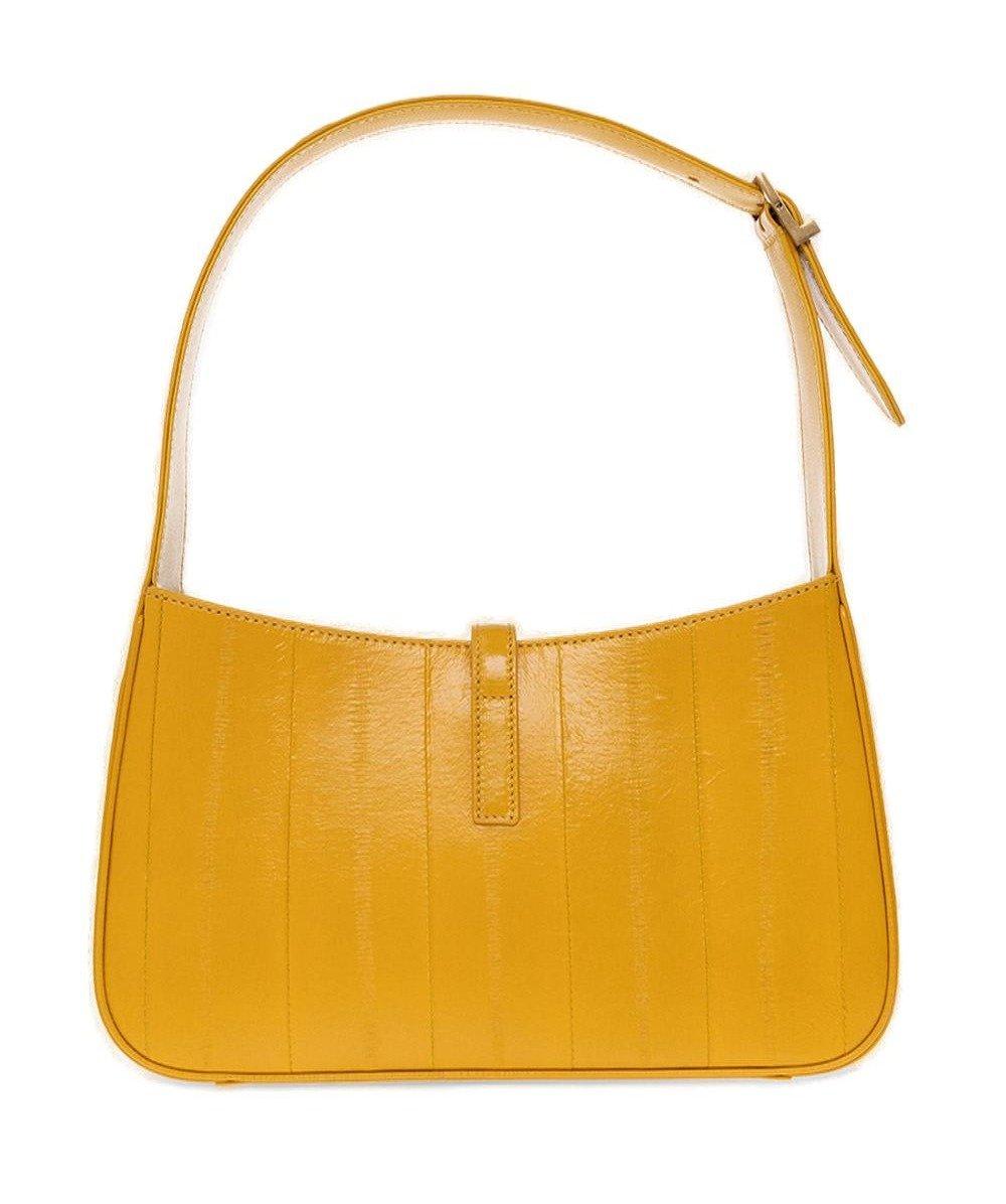 Shop Saint Laurent Le 5 À 7 Logo Plaque Shoulder Bag In Yellow