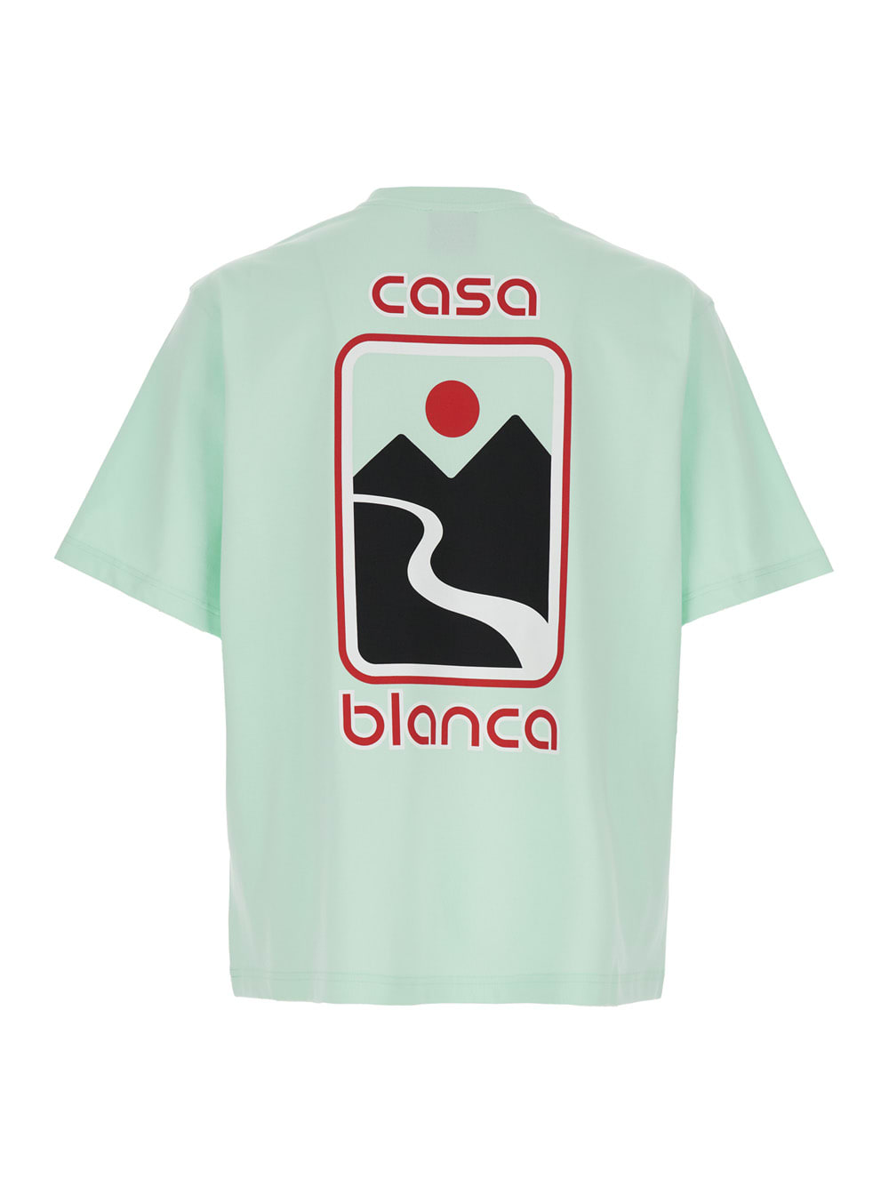 Casablanca Green T-shirt With Crewneck And Logo On The Front And Maxi Logo On The Back In Green