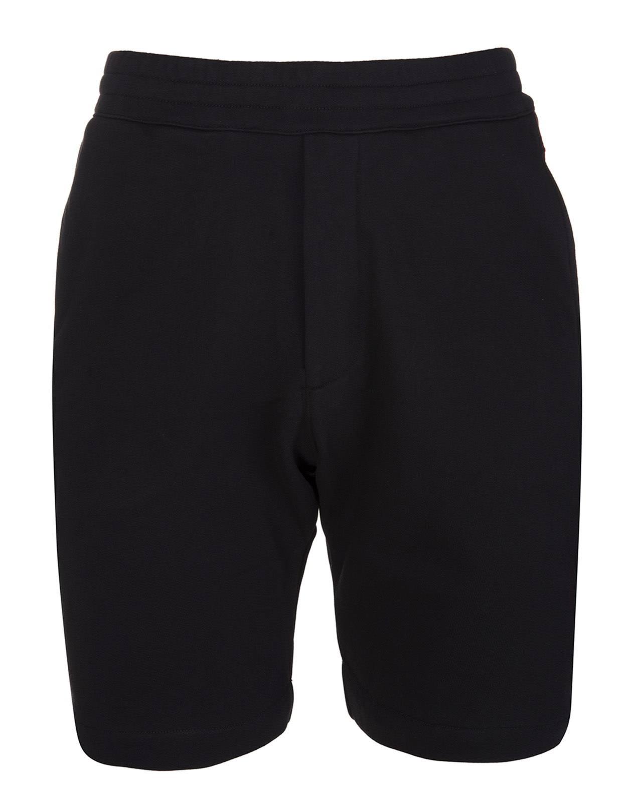 Alexander McQueen Man Black Sports Shorts With Selvedge Logo Tape