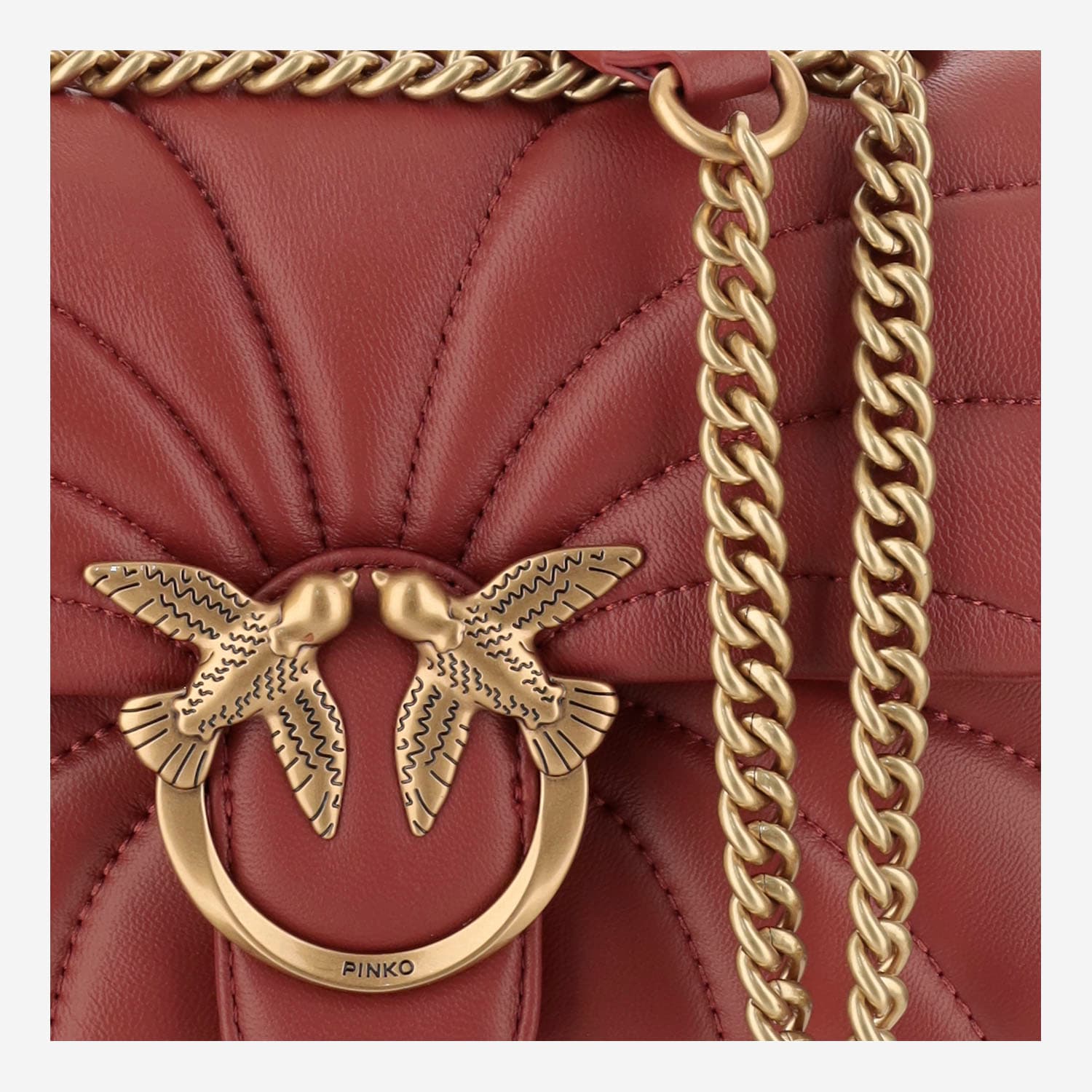 Shop Pinko Mini Love Puff Butterfly Bag In Red