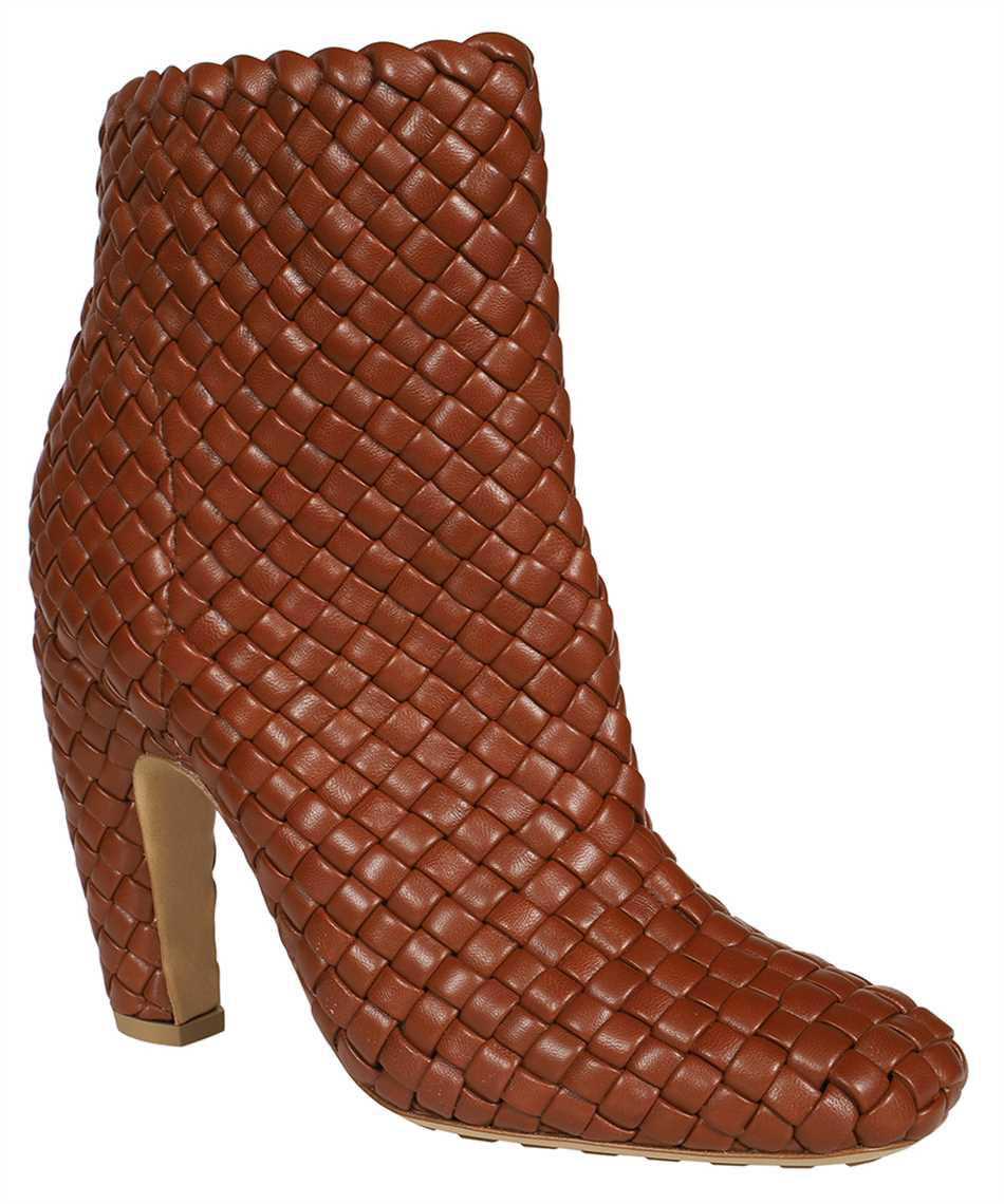 Shop Bottega Veneta Canalazzo Heel Leather Ankle Boots In Brown