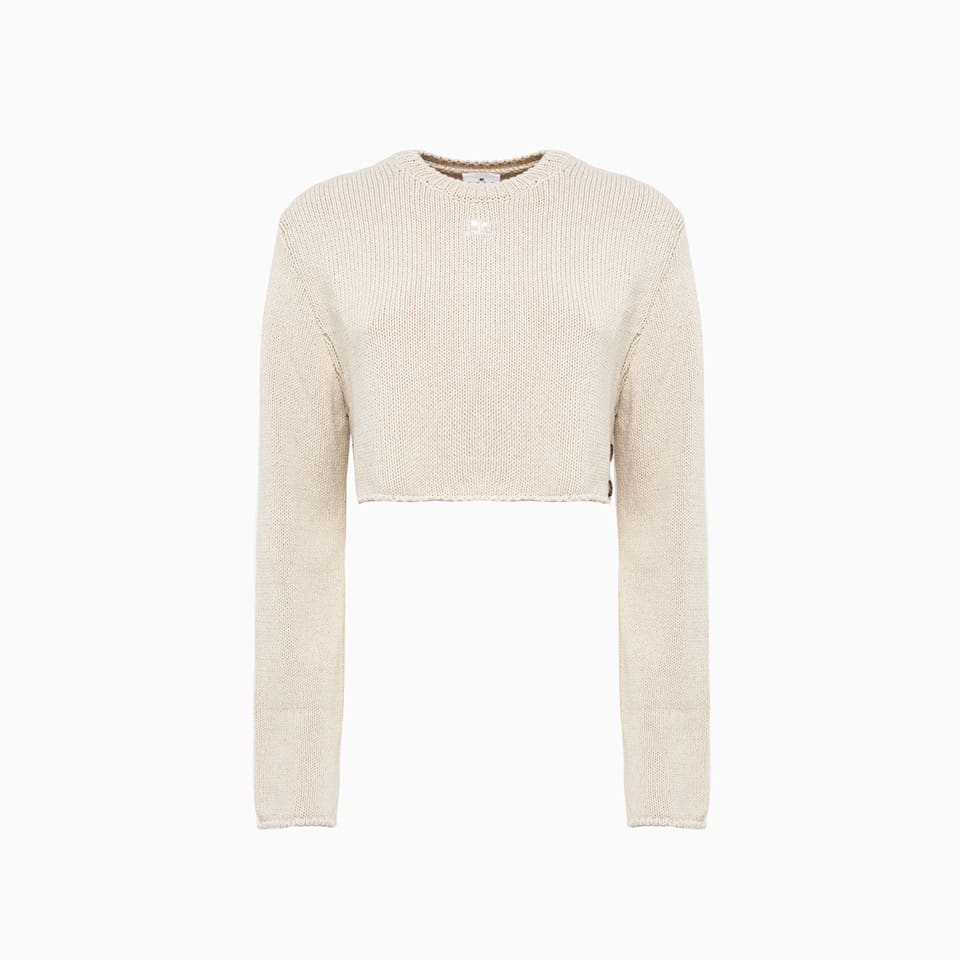 Courrèges Courreges Cropped Sweater In White