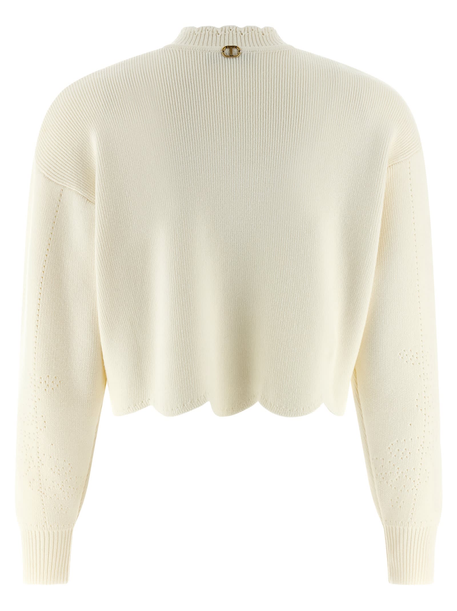 Twinset Scalloped Hem Sweater In Gray