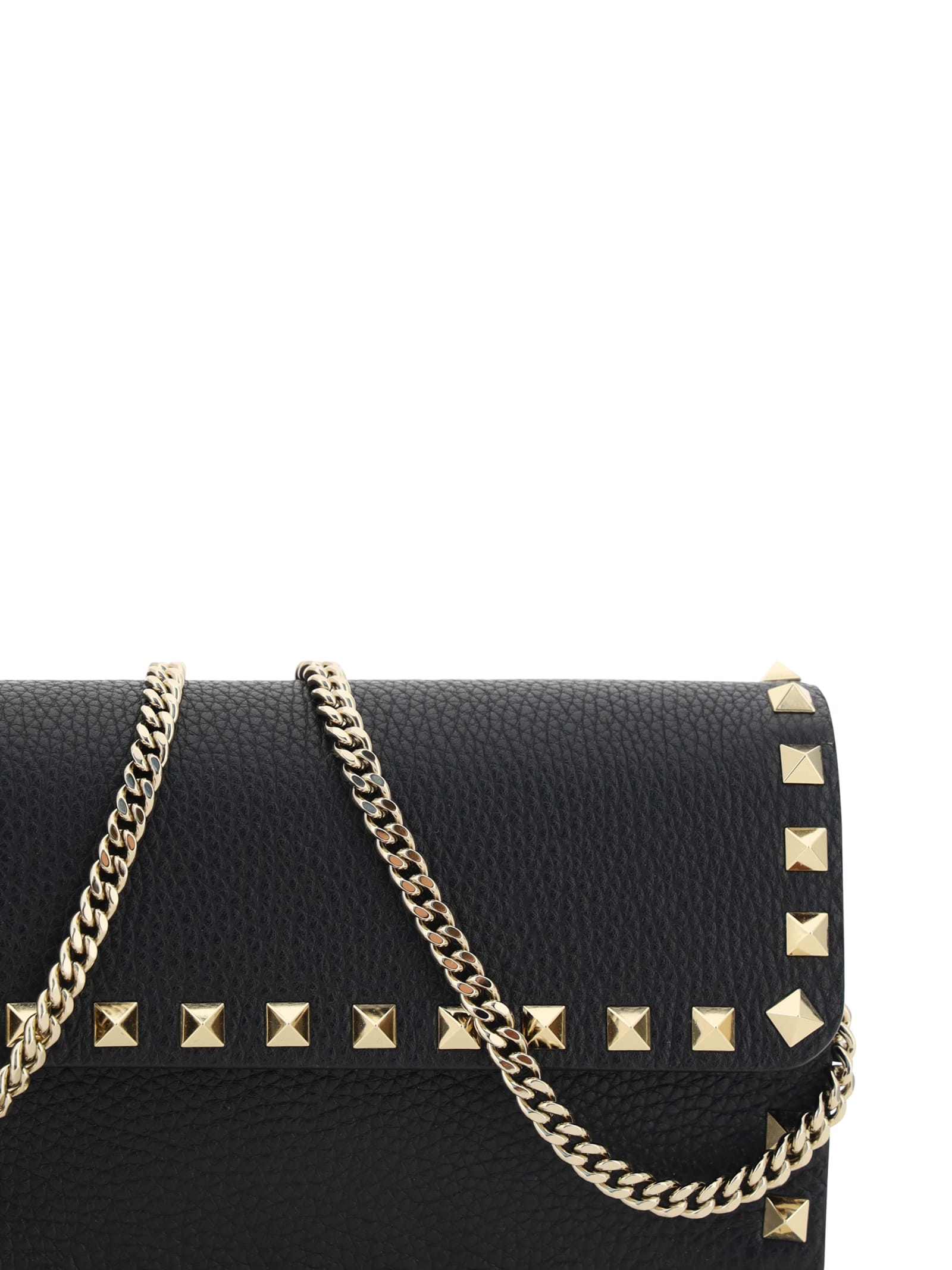 Shop Valentino Rockstud Wallet In Nero