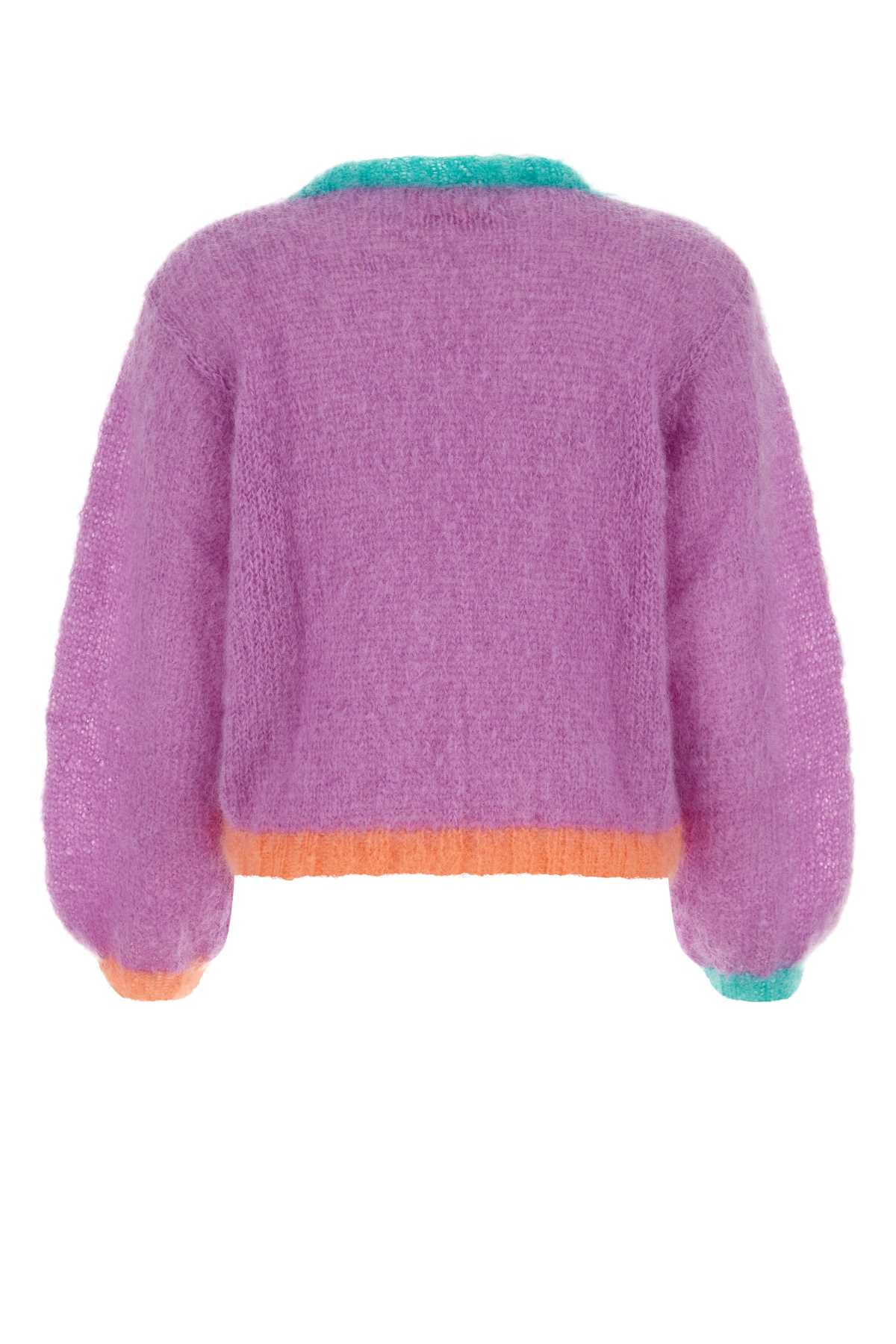 Rose Carmine Purple Stretch Mohair Blend Sweater In Lilas