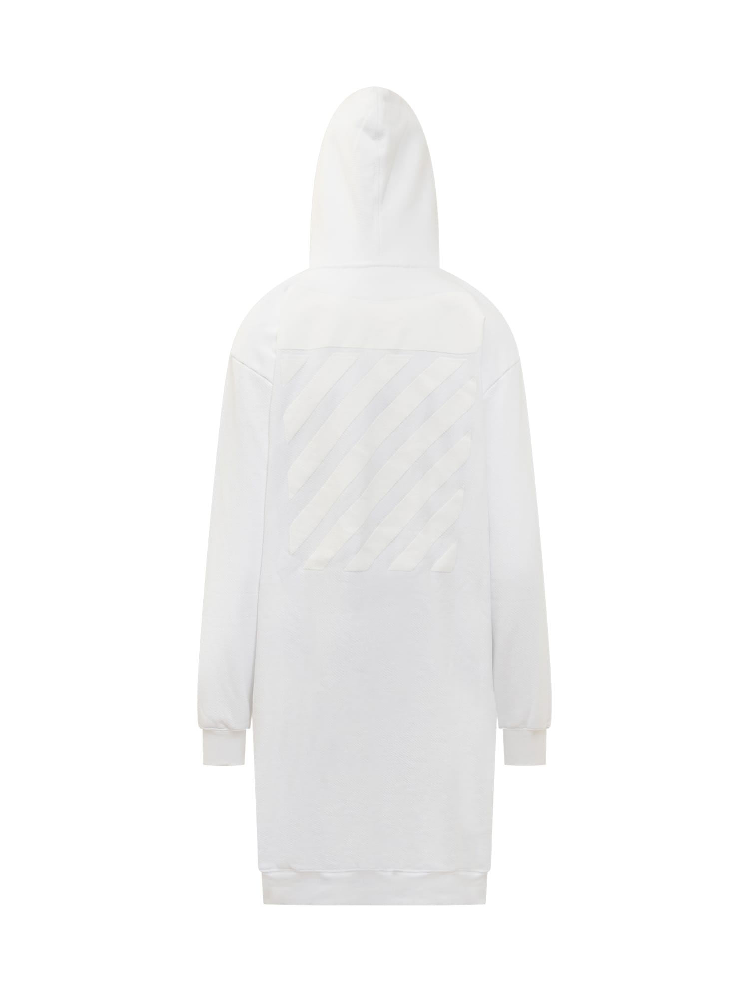 Shop Off-white Diagonal Hoodie Dress In White White