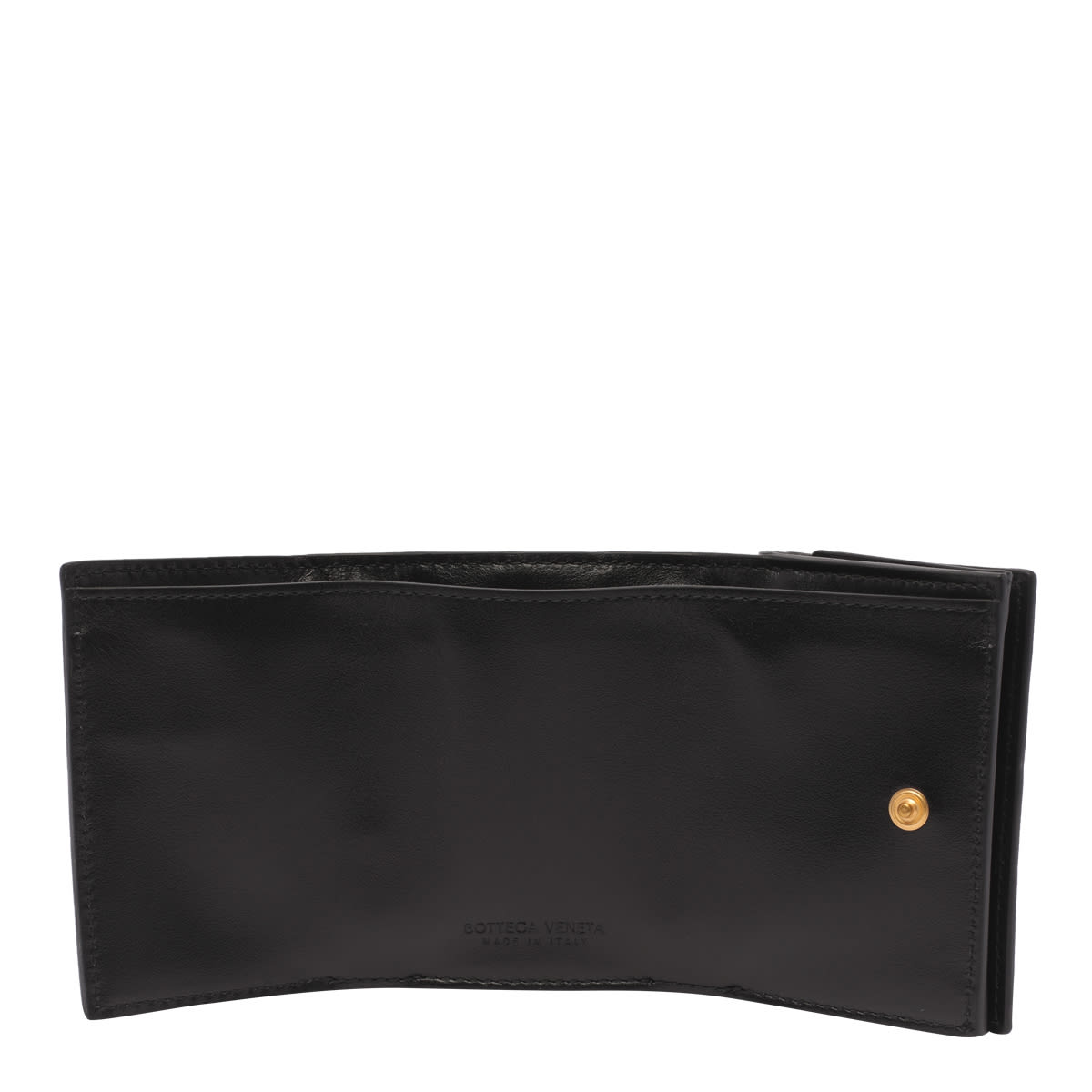 Shop Bottega Veneta Intrecciato Tiny Tri-fold Wallet In Black