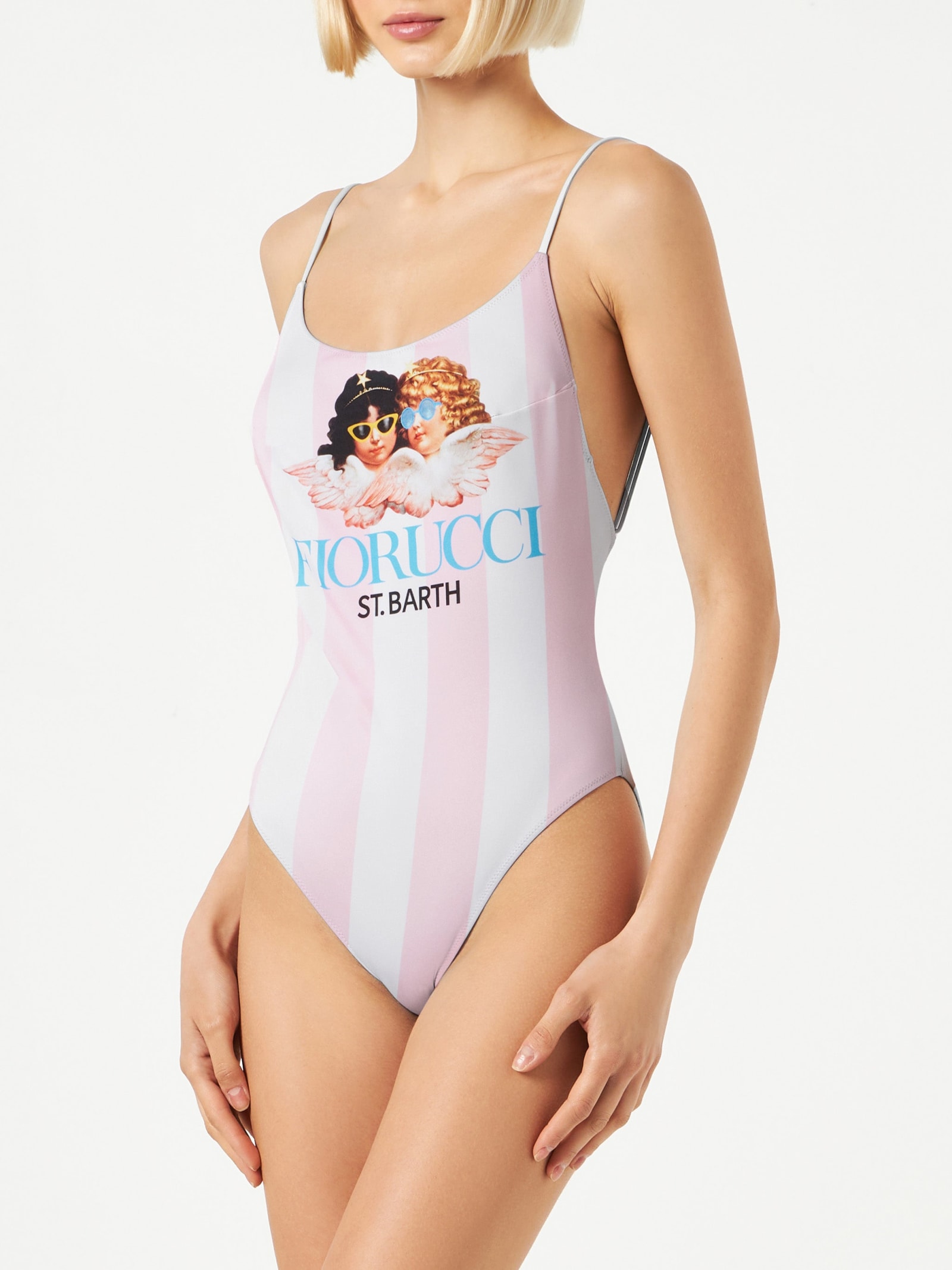 Stripes Angels Fiorucci One Piece Swimsuit Fiorucci Special Edition