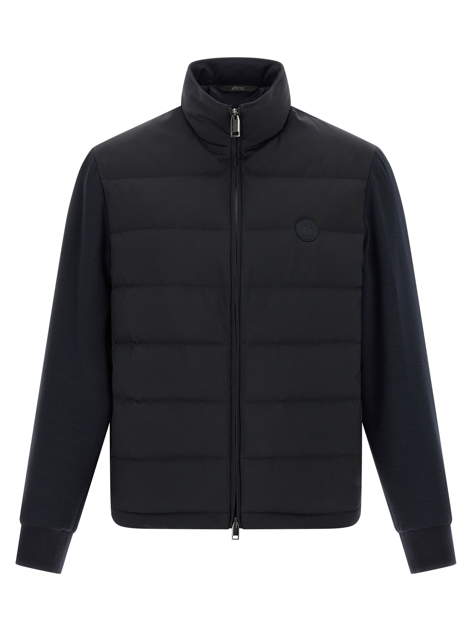 Brioni Tech Fabric Quilted Jacket In Blue
