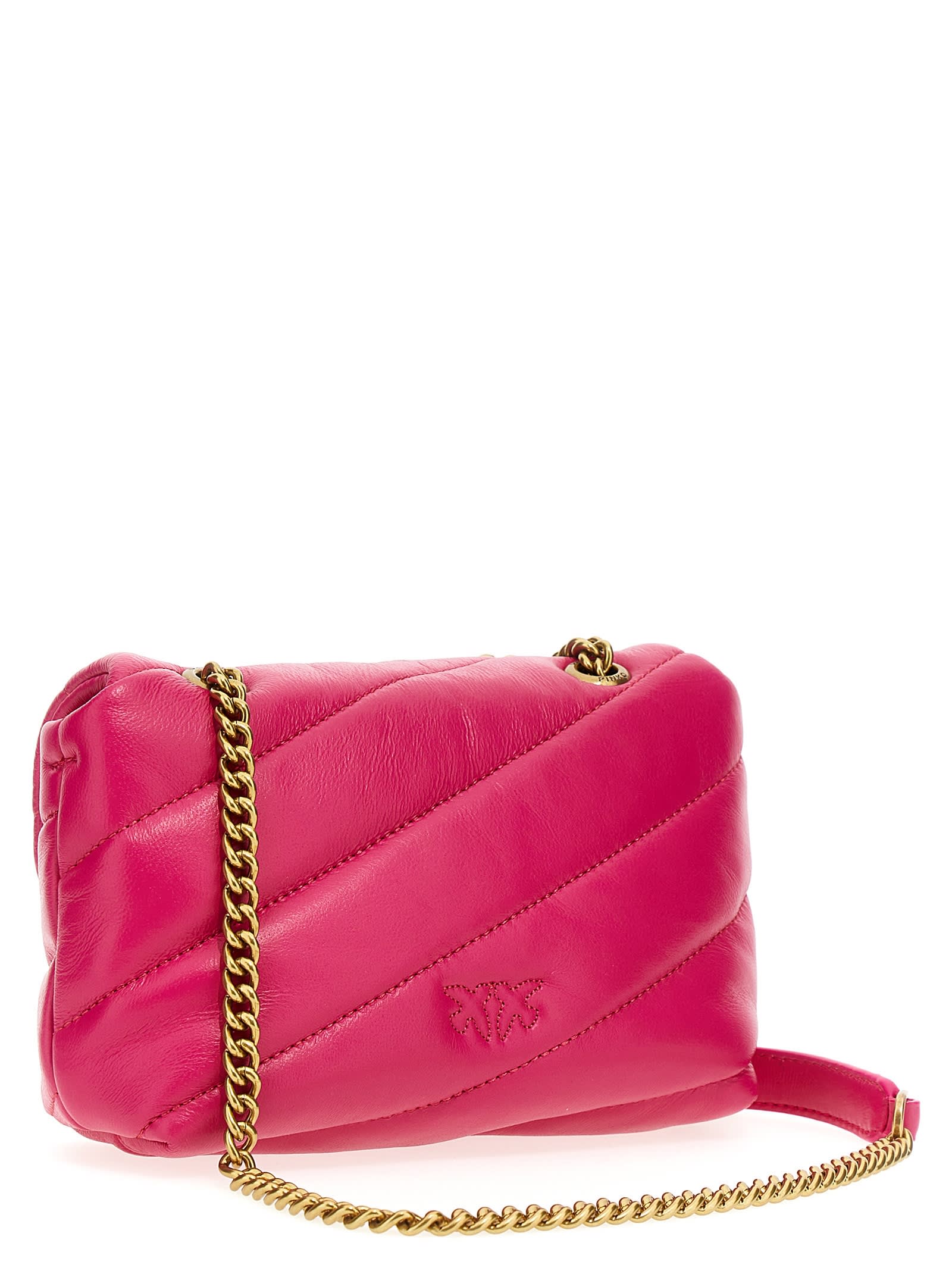 Shop Pinko Baby Love Bag Puff Maxi Quilt Crossbody Bag In Fuchsia