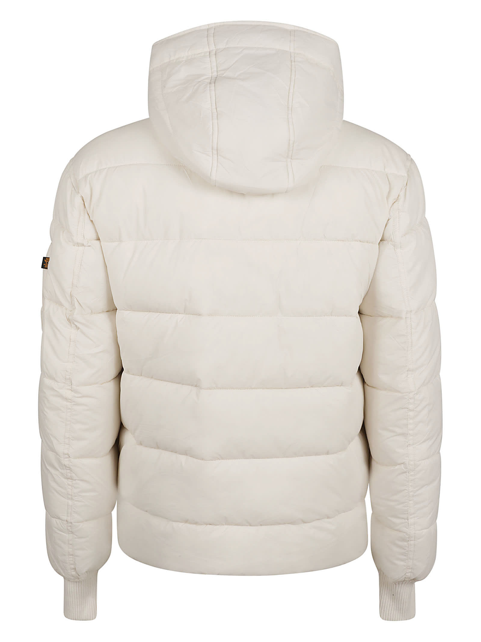 Shop Alpha Industries Logo Patch Padded Jacket In White