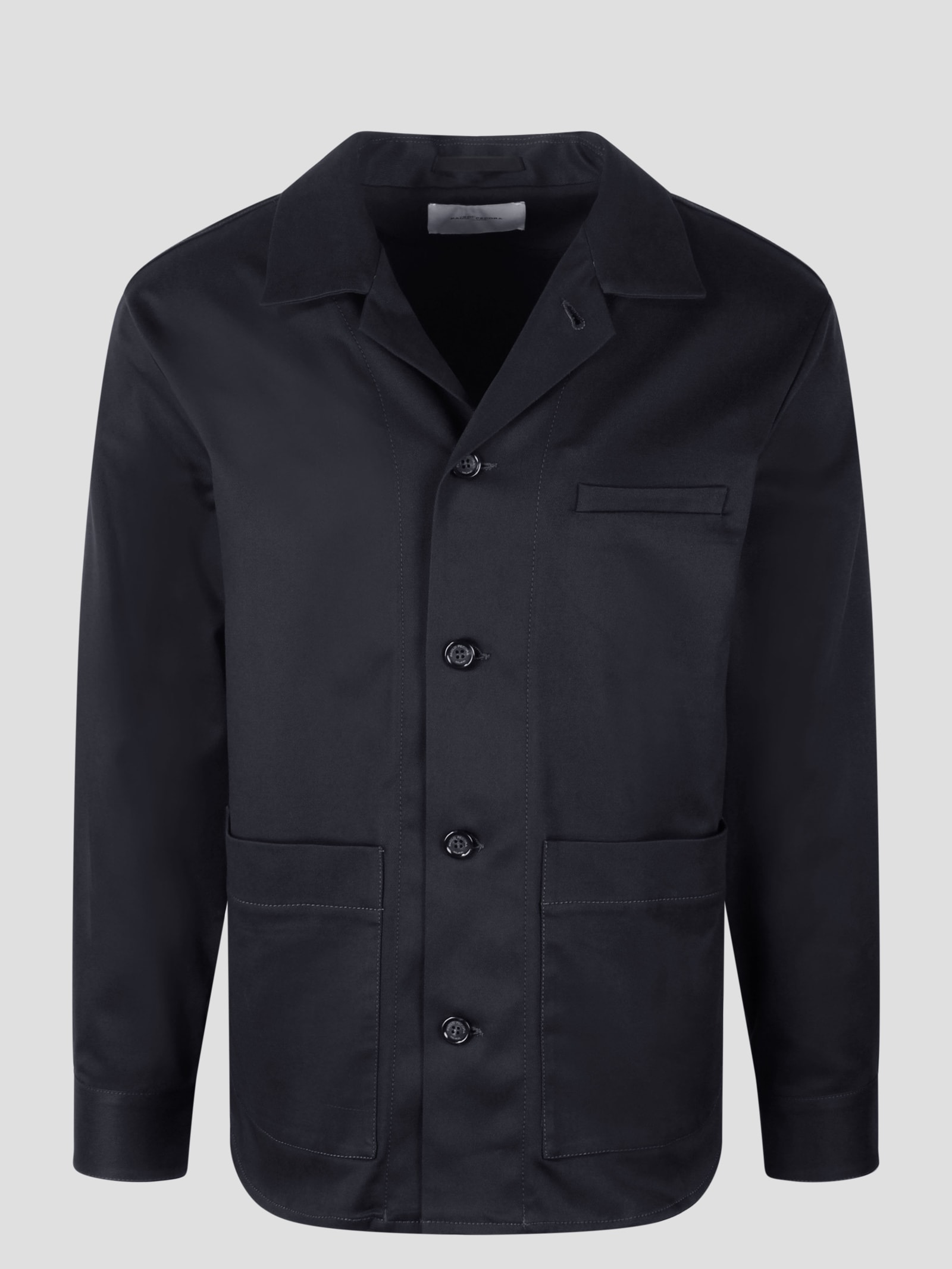 Shop Paolo Pecora Single-breasted Shirt Jacket In Blue