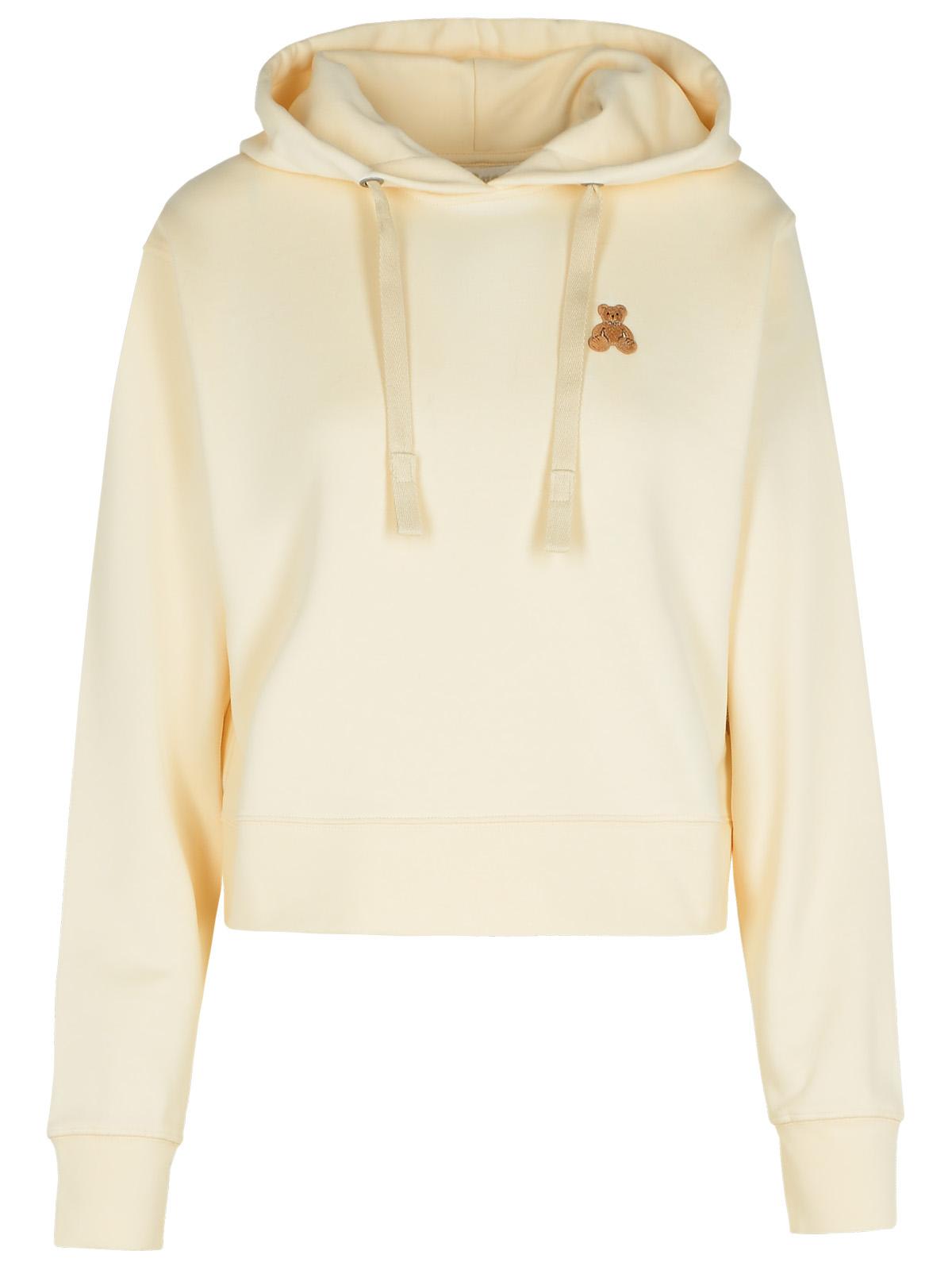 Shop Palm Angels Mini Bear Cream Cotton Sweatshirt