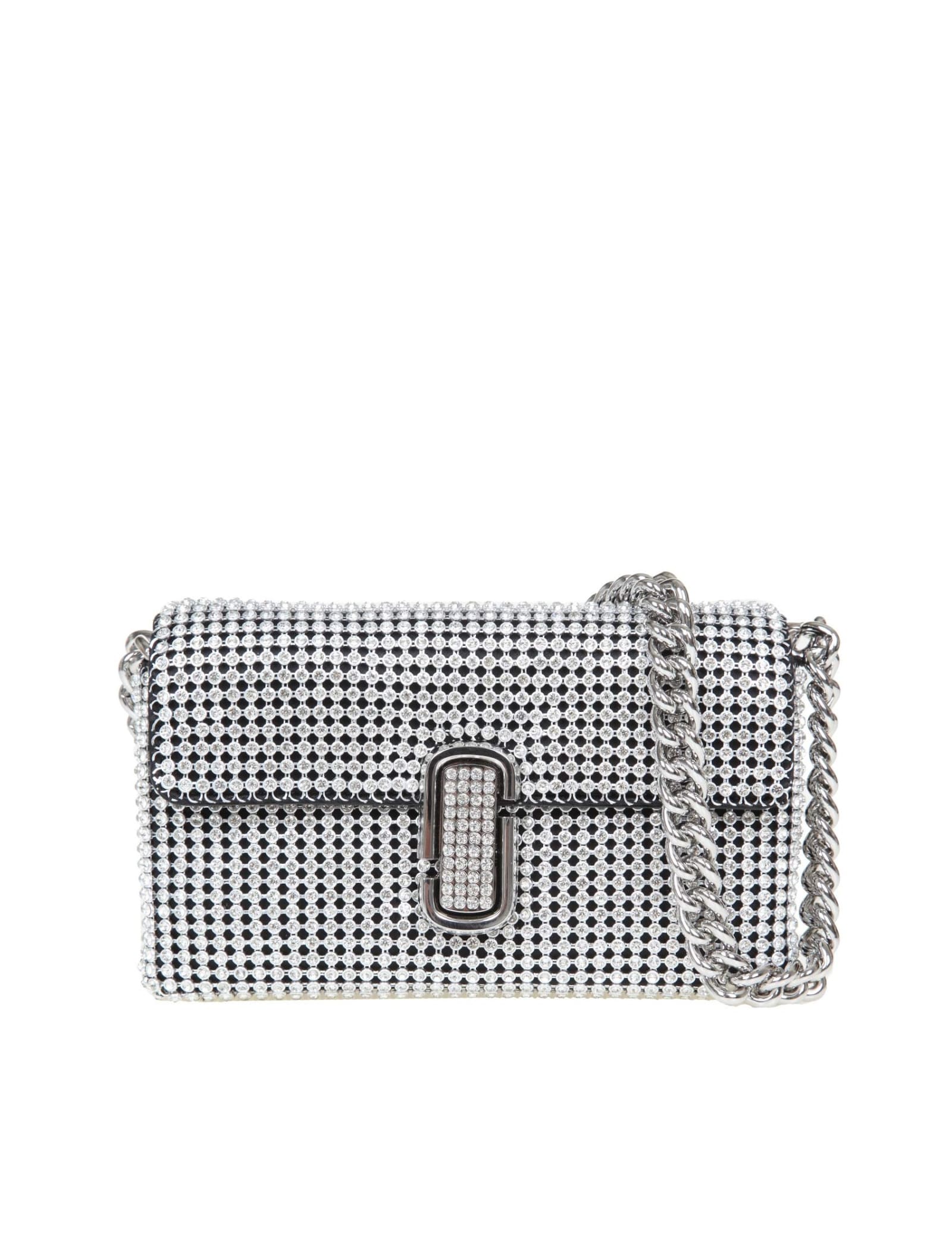 MARC JACOBS MINI SOFT BAG IN FABRIC WITH APPLIED RHINESTONES