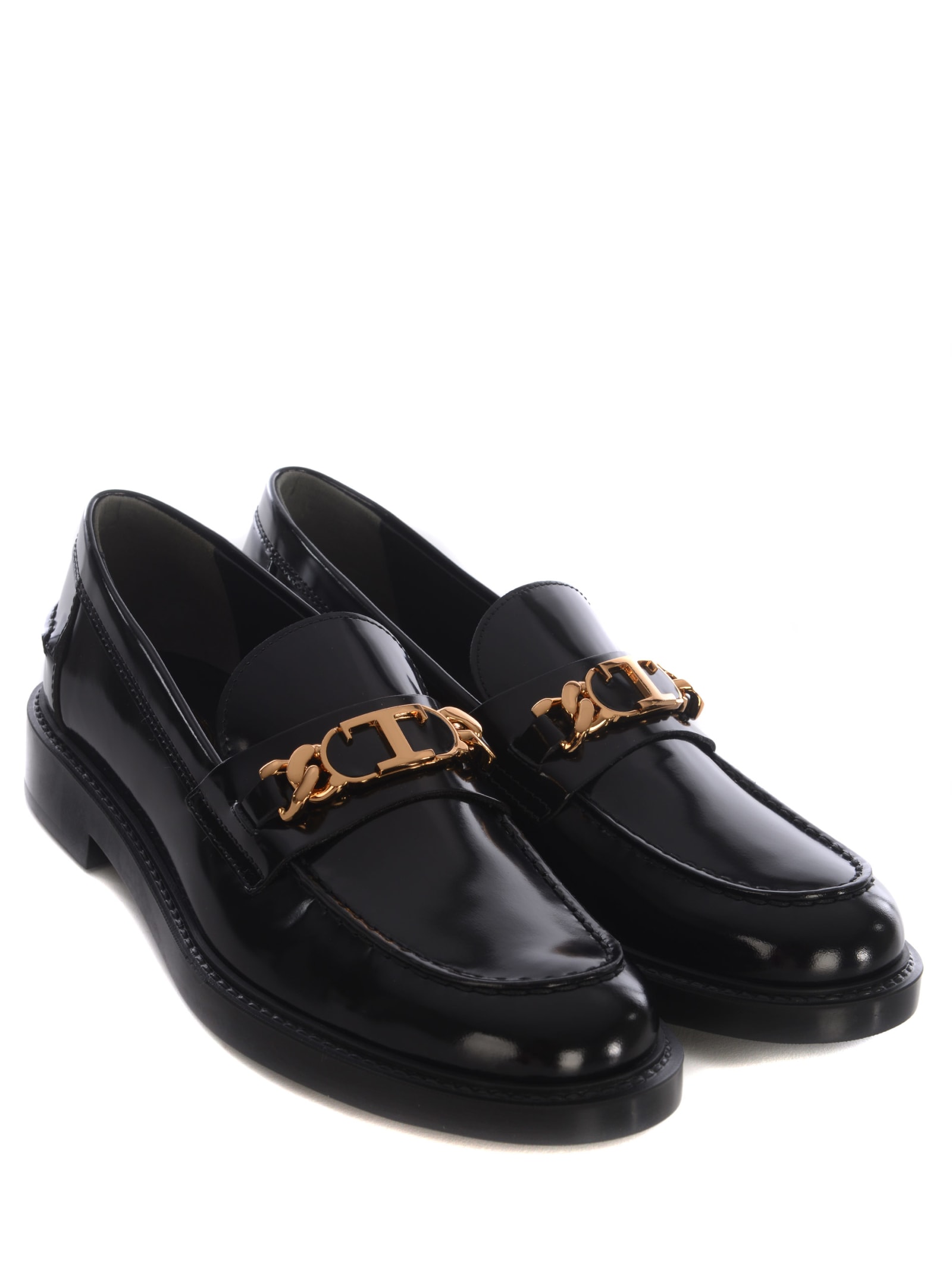 Shop Tod's Mocassin Tods Made Of Leather In Black