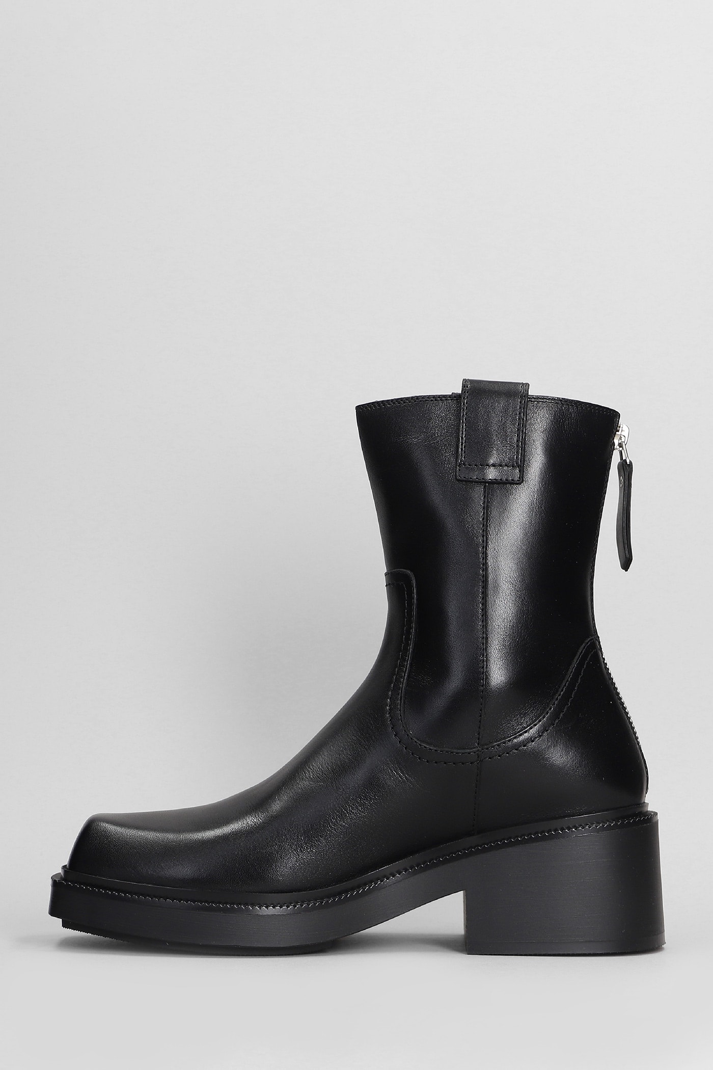 Shop Vic Matie Pampas High Heels Ankle Boots In Black Leather