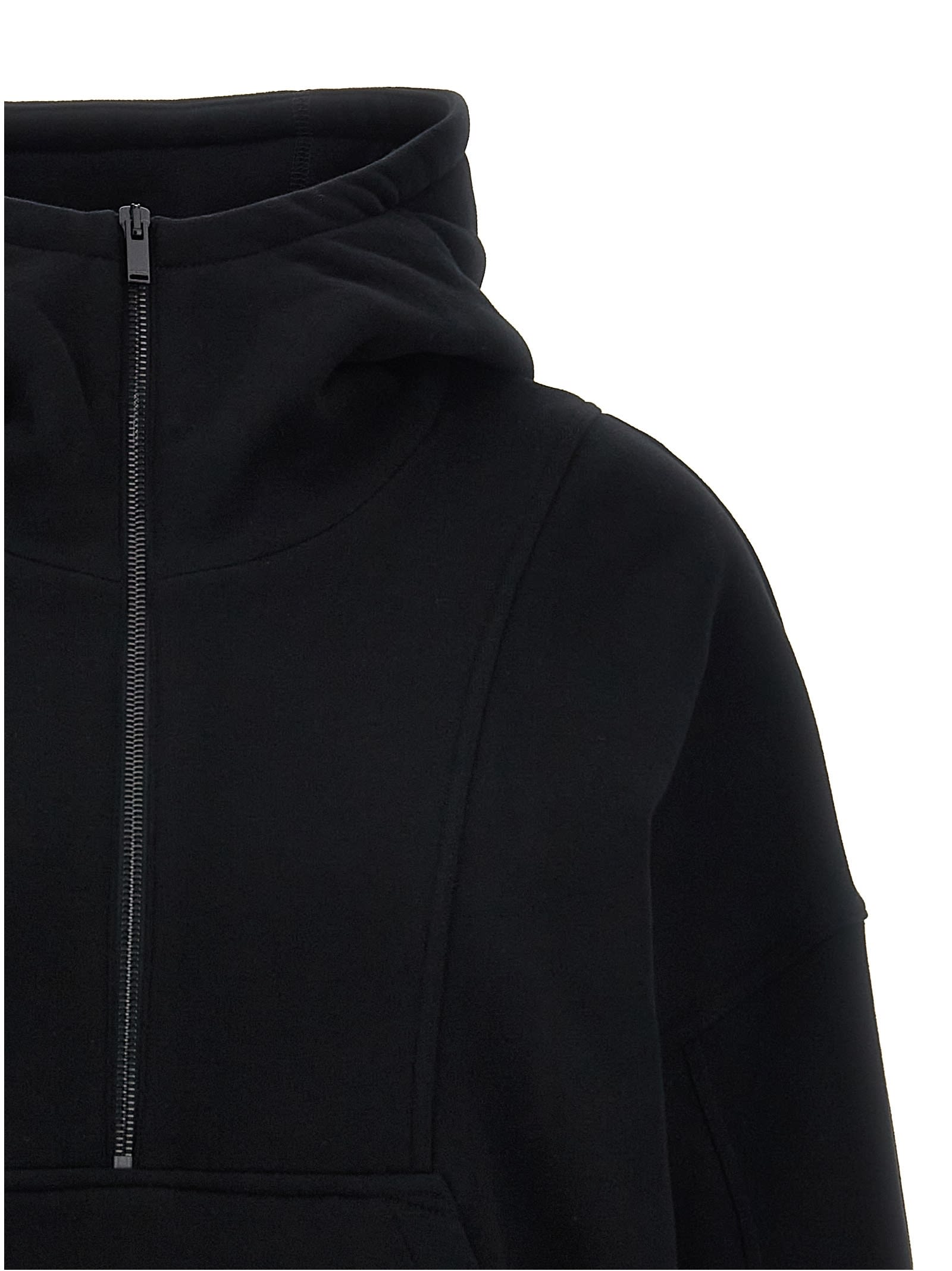 Shop Saint Laurent Camionneur Molleton Hoodie In Black