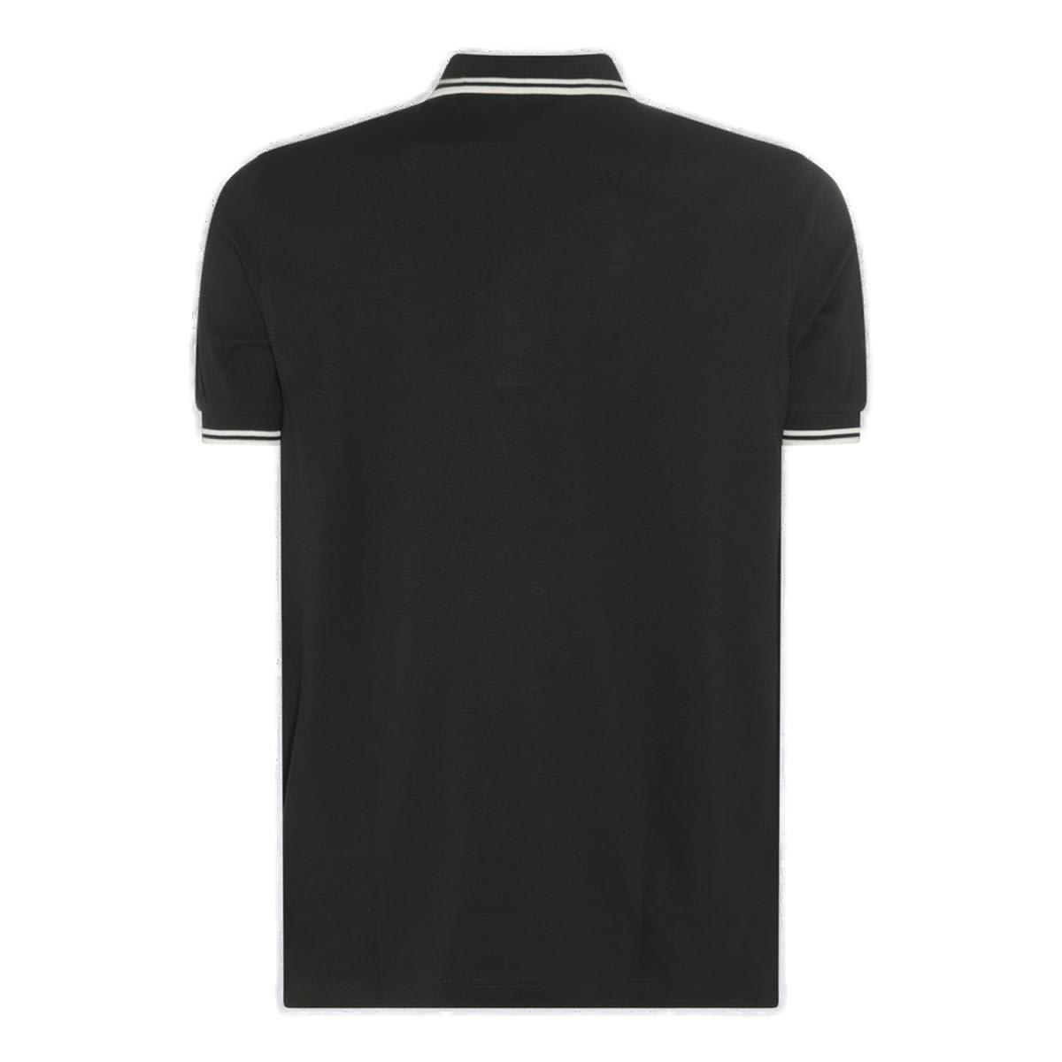 Fred Perry Twin Tipped Cotton Polo Shirt In Black