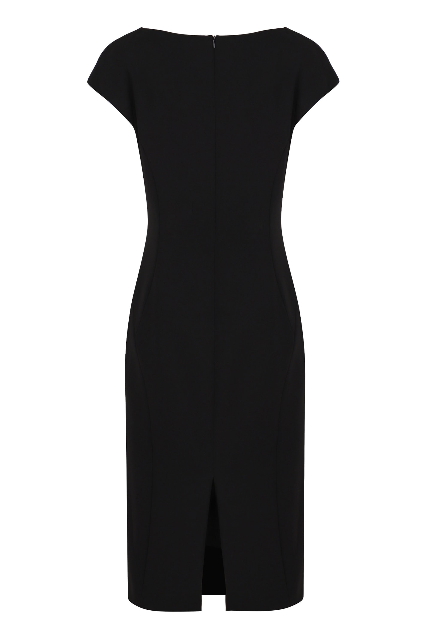 Max Mara Fitted Evening Dress In Black Triacetate In Black