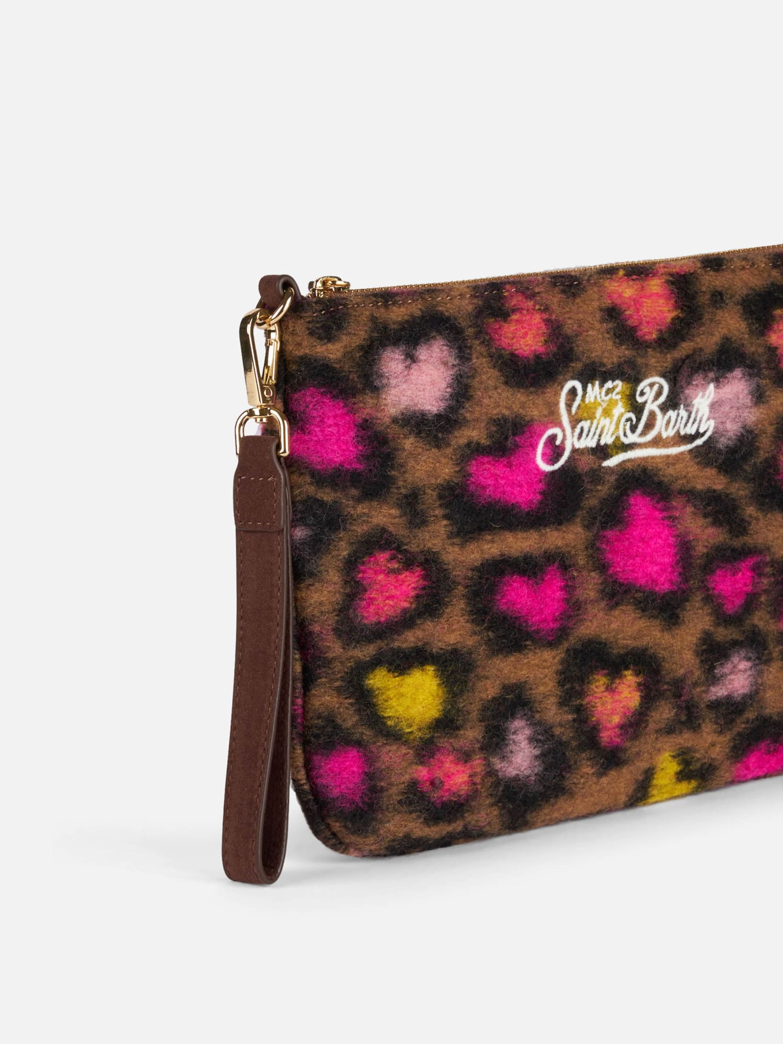 Mc2 Saint Barth Parisienne Cross Body Pouch Bag With Animalier Pattern In Multicolor