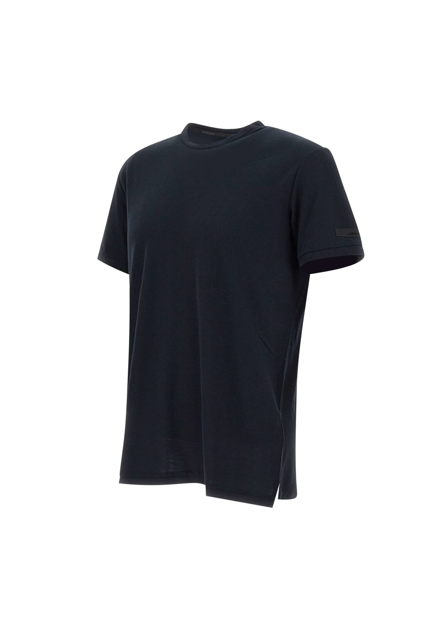 Shop Rrd - Roberto Ricci Design Shirty Crepe Cotton T-shirt In Blue Black