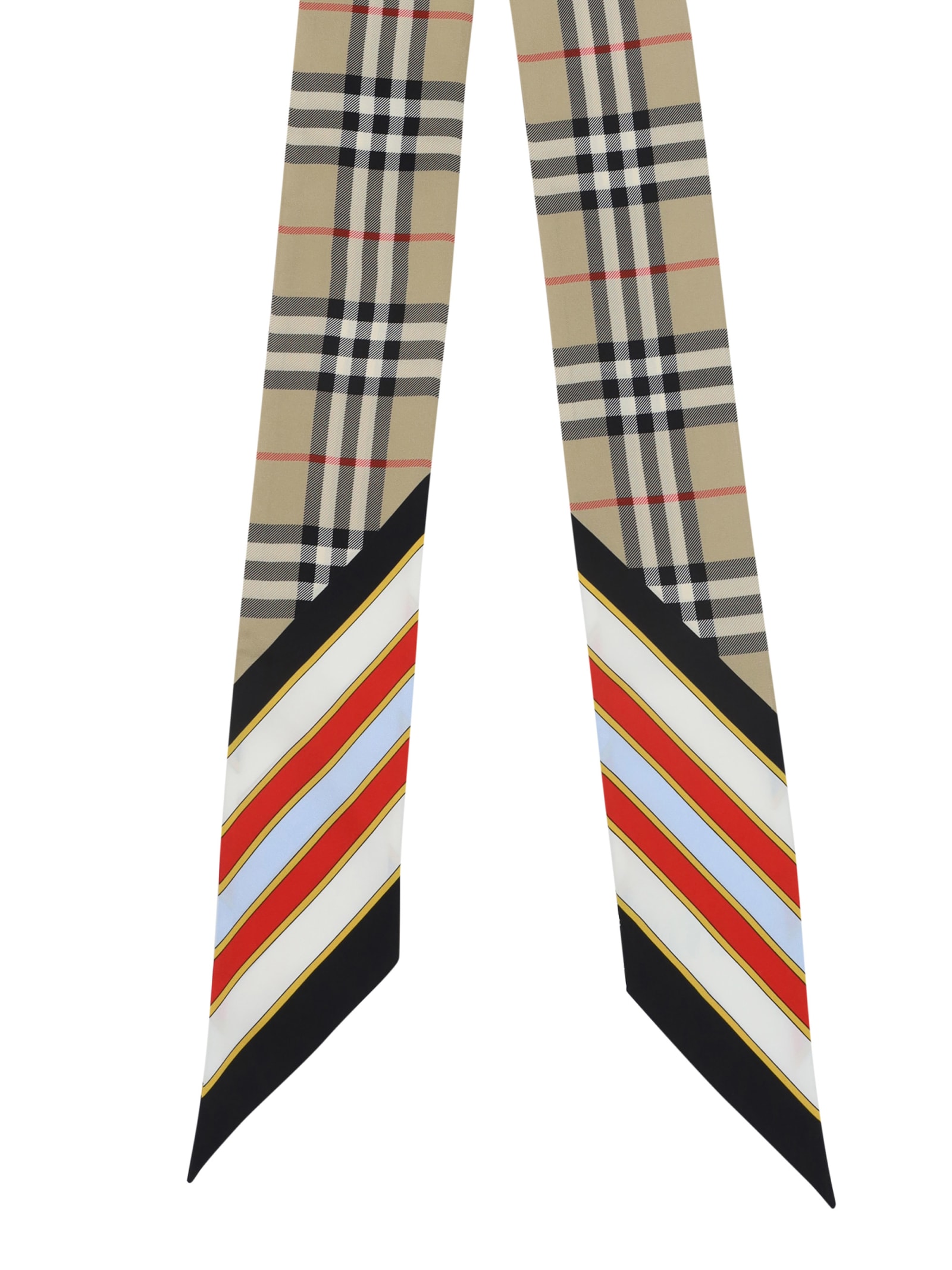 Burberry Abstract Check Print Silk Scarf