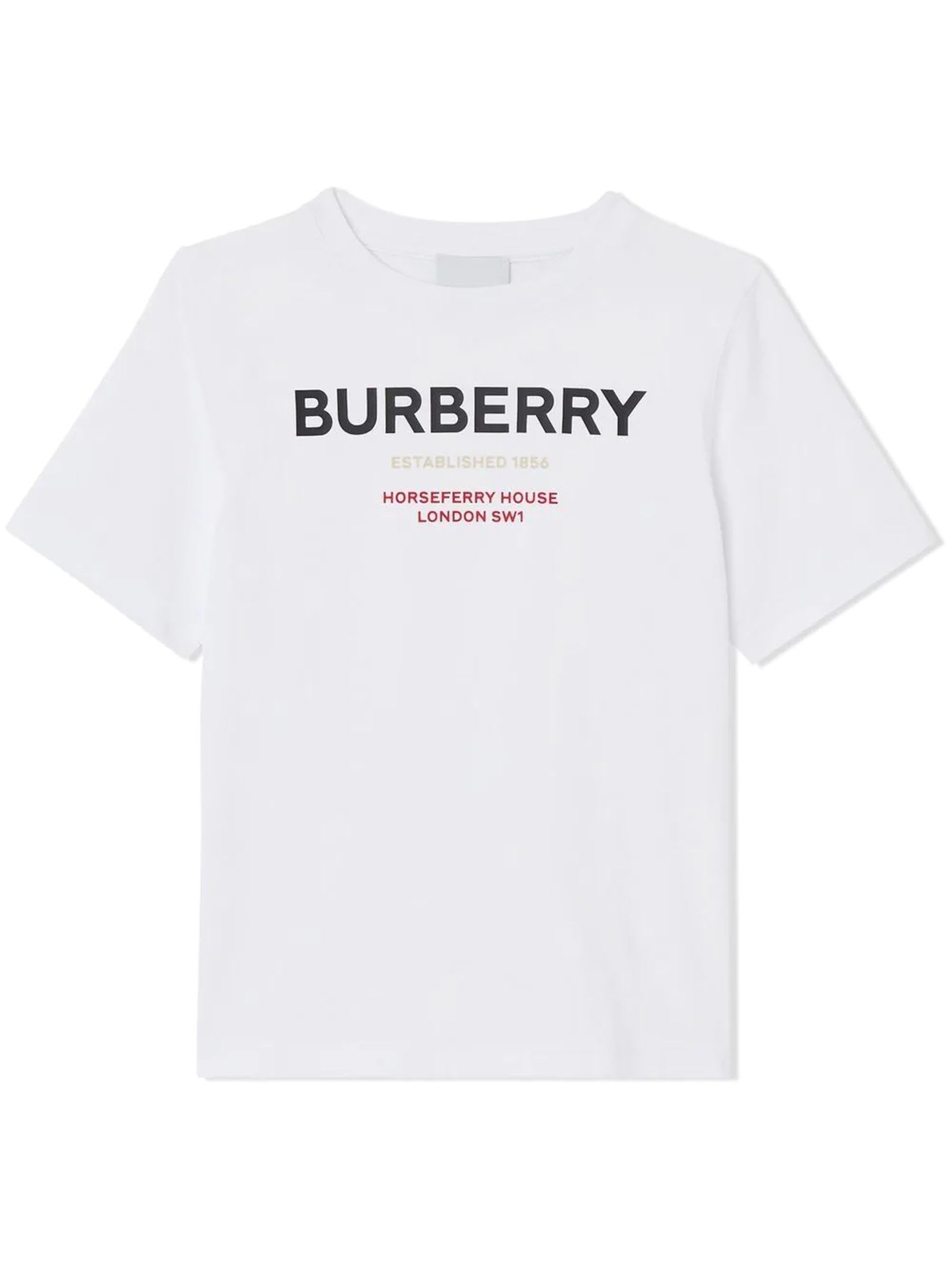 Burberry White Cotton Tshirt