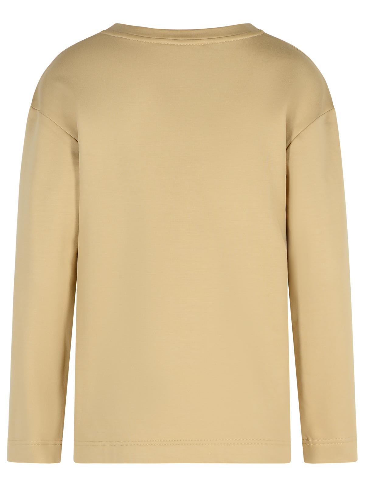 Max Mara Berma Sweatshirt In Silk And Caramel Cotton In Brown