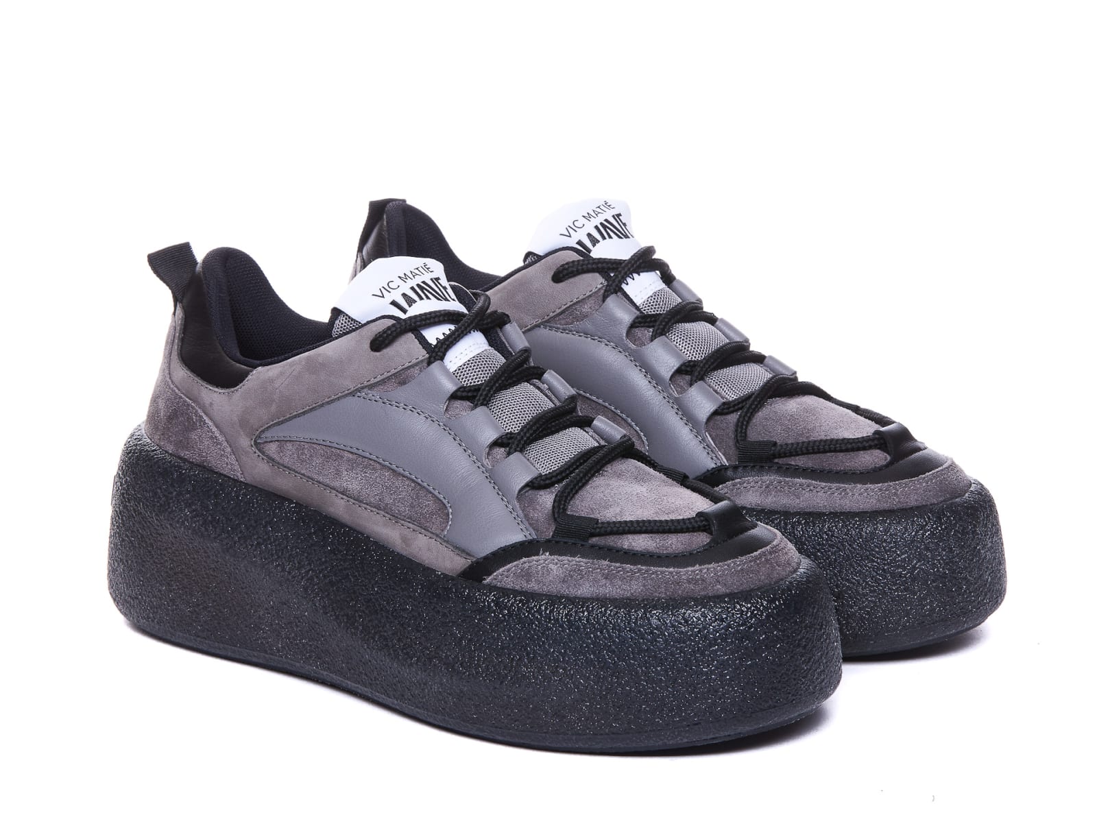 Shop Vic Matie Nabuk Sneakers In Grey