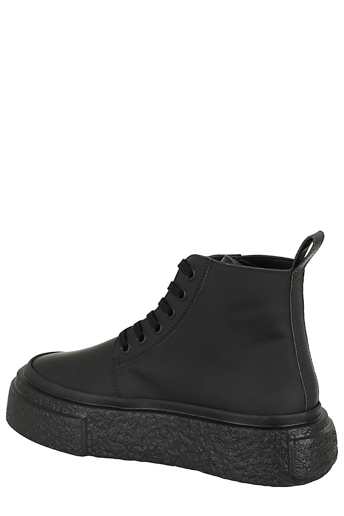 Mm6 Maison Margiela Mm6 Oversized Sole High-top Leather Sneakers In Black
