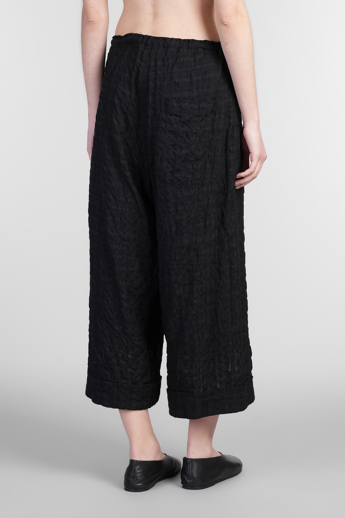 Yohji Yamamoto Buttoned Cropped Trousers In Black