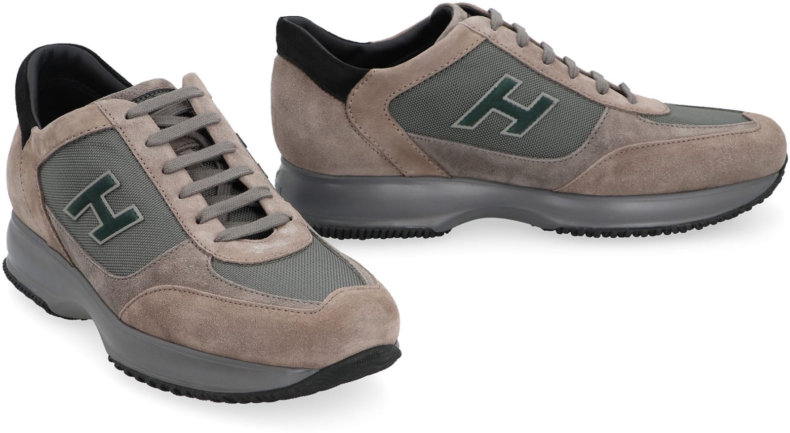 Shop Hogan Interactive Suede Sneakers In Dove Grey