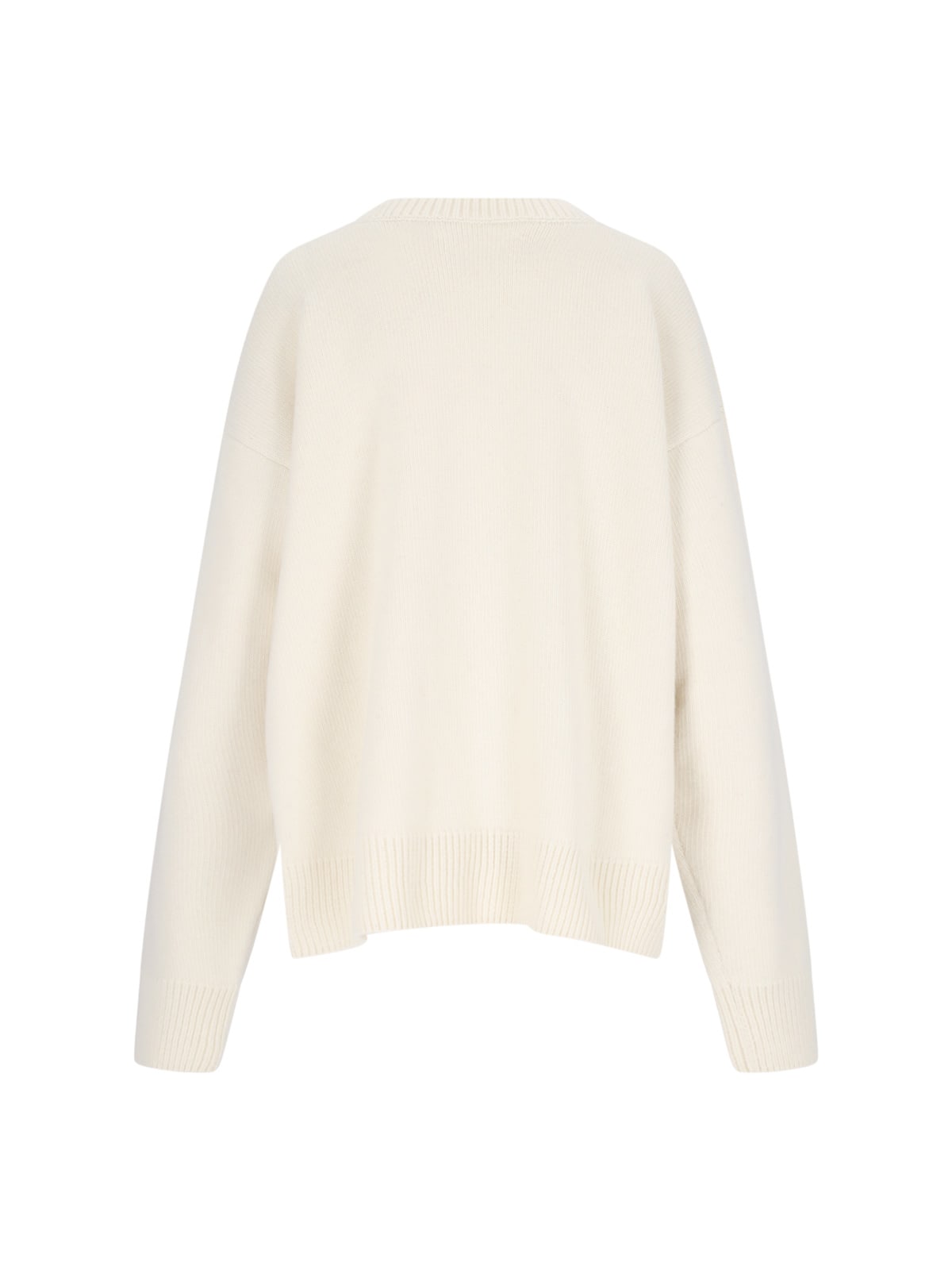 Shop Jil Sander Wool Crew Neck Sweater In Crema